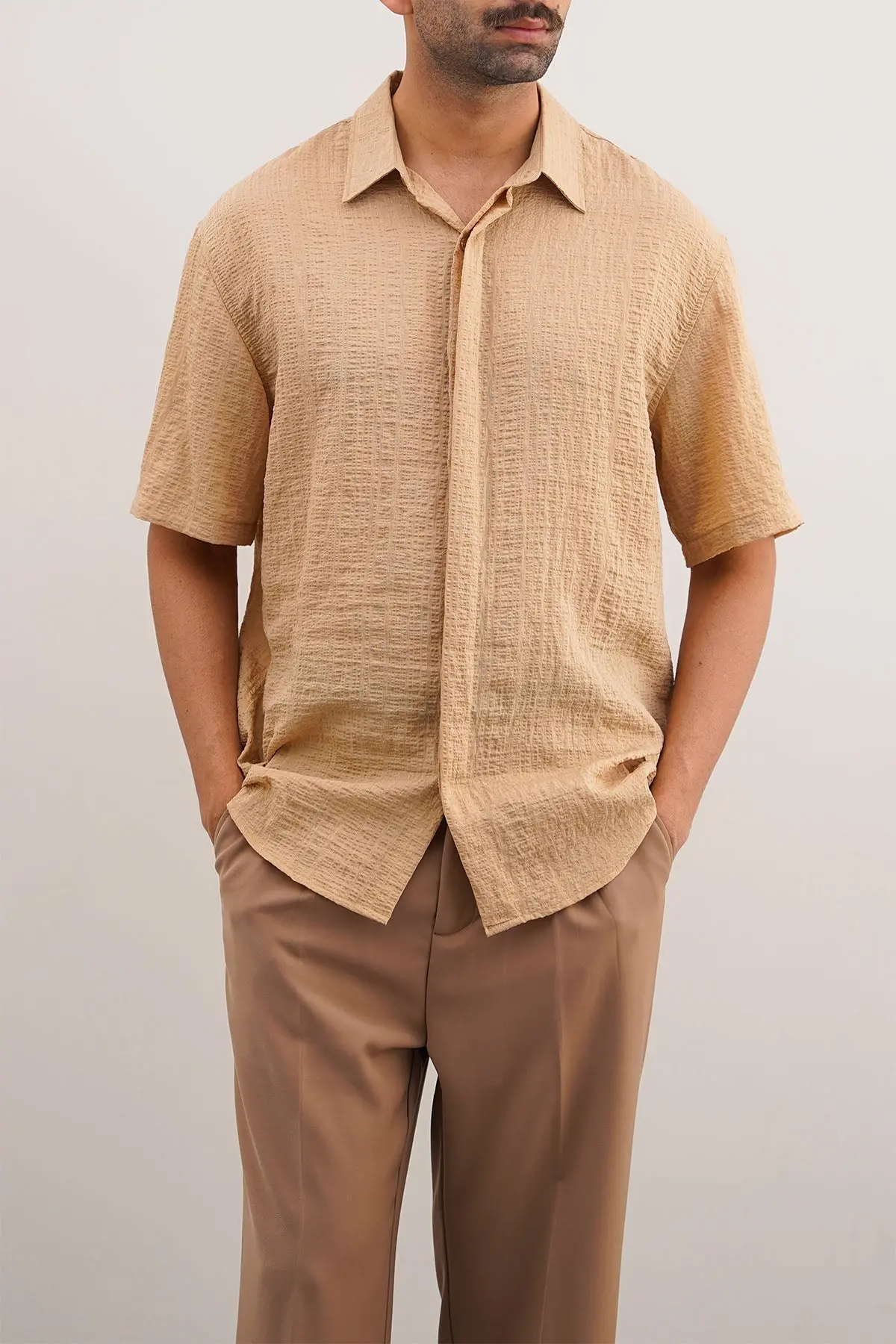 Seersucker Halfsleeves Shirt 1