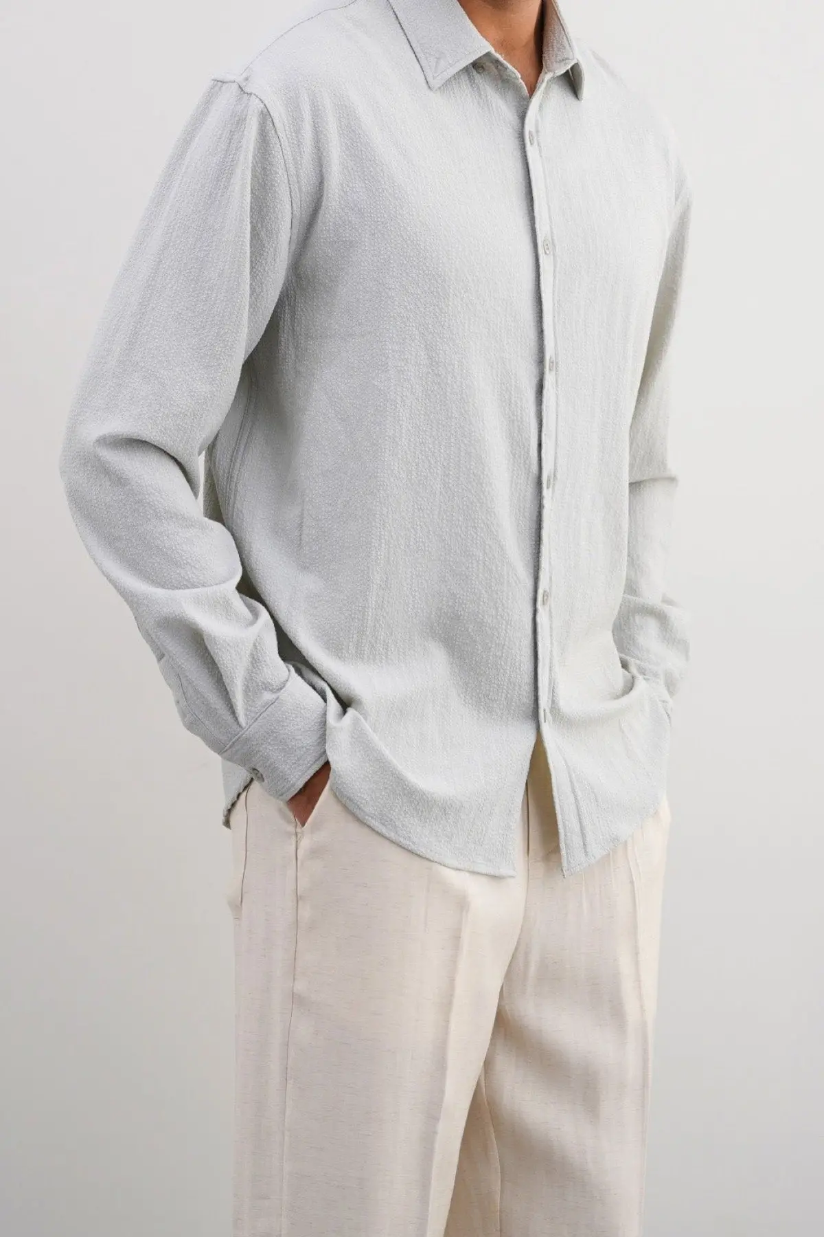 Seersucker Button Down Shirt 1