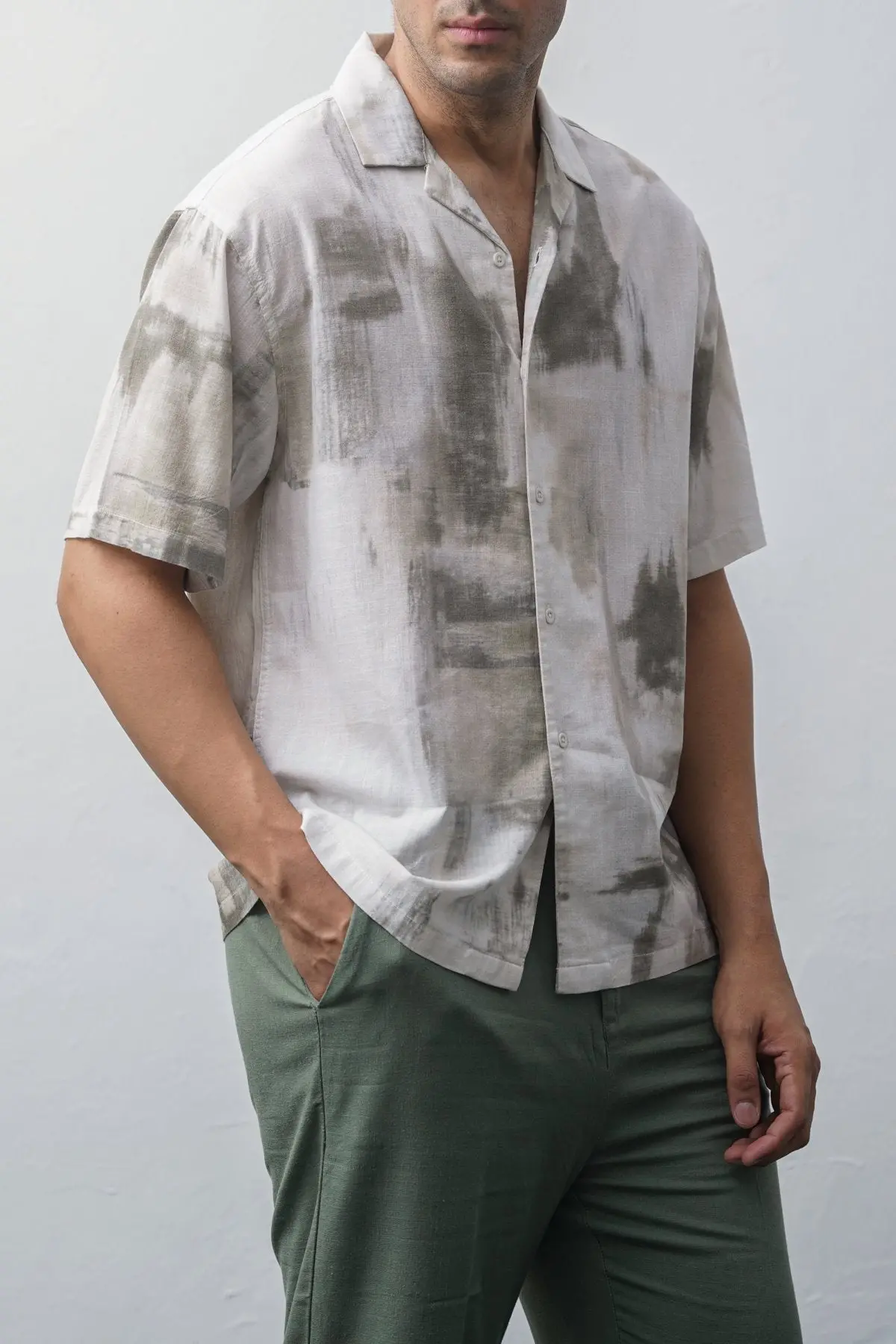 Deep Moss Printed Shirt 1