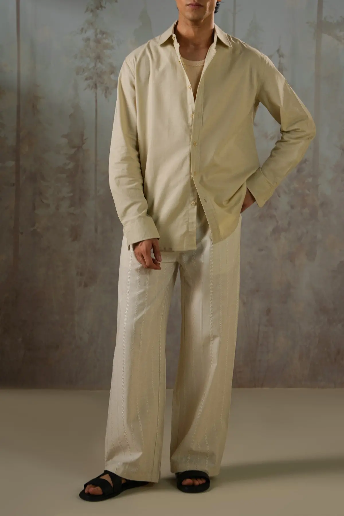Embroidered Straight Pants 1