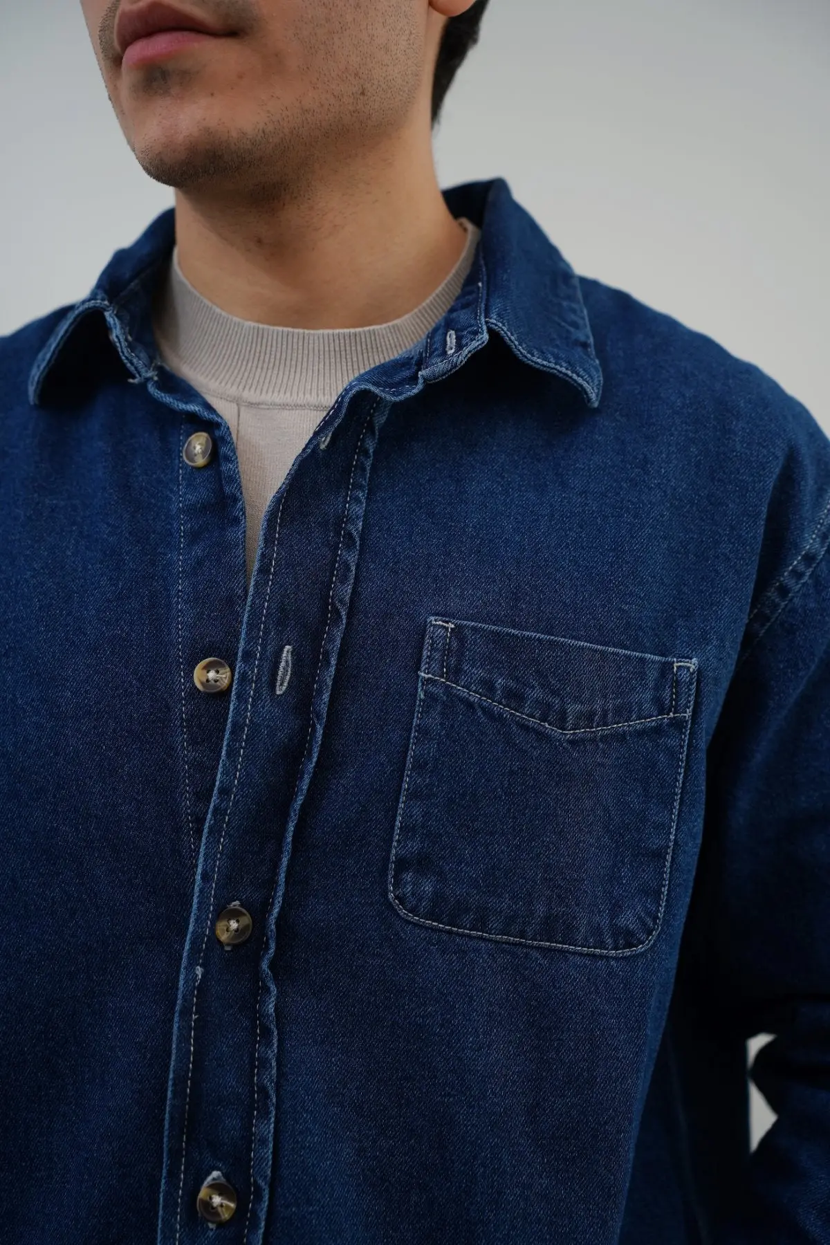 Dark Wash Denim Shirt 1