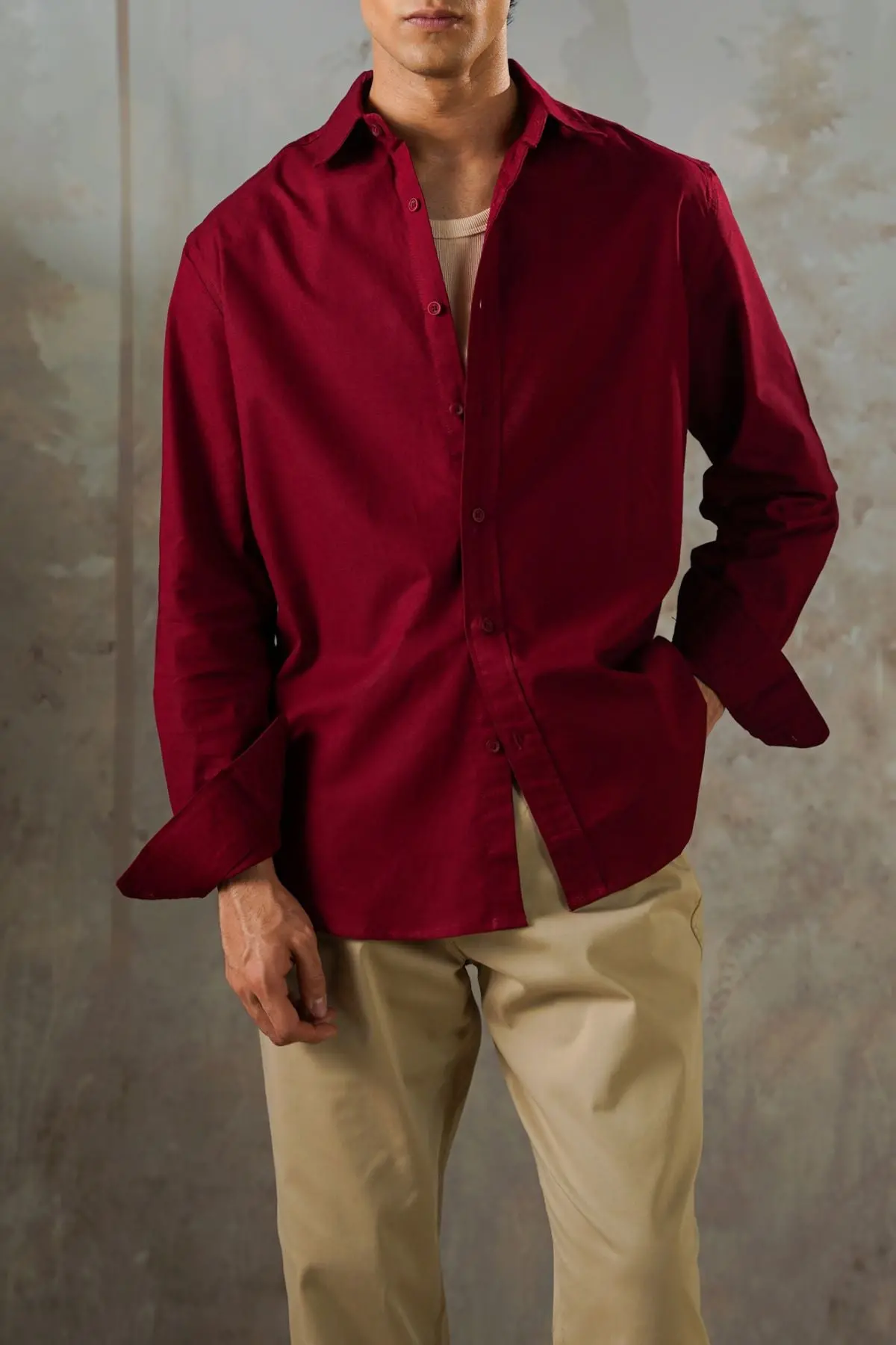 Linen Blend Button Down Shirt 1