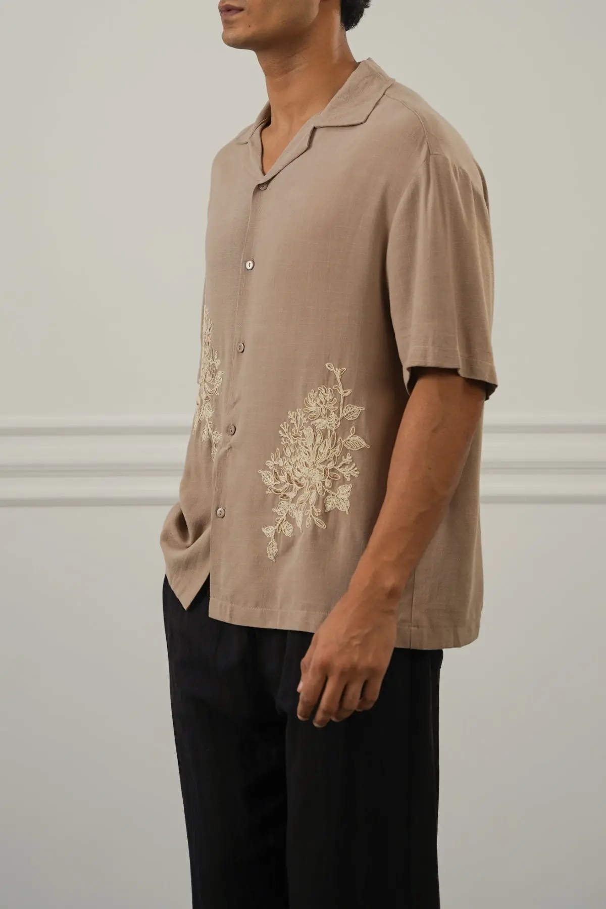 Embroidered Linen Blend Shirt 1