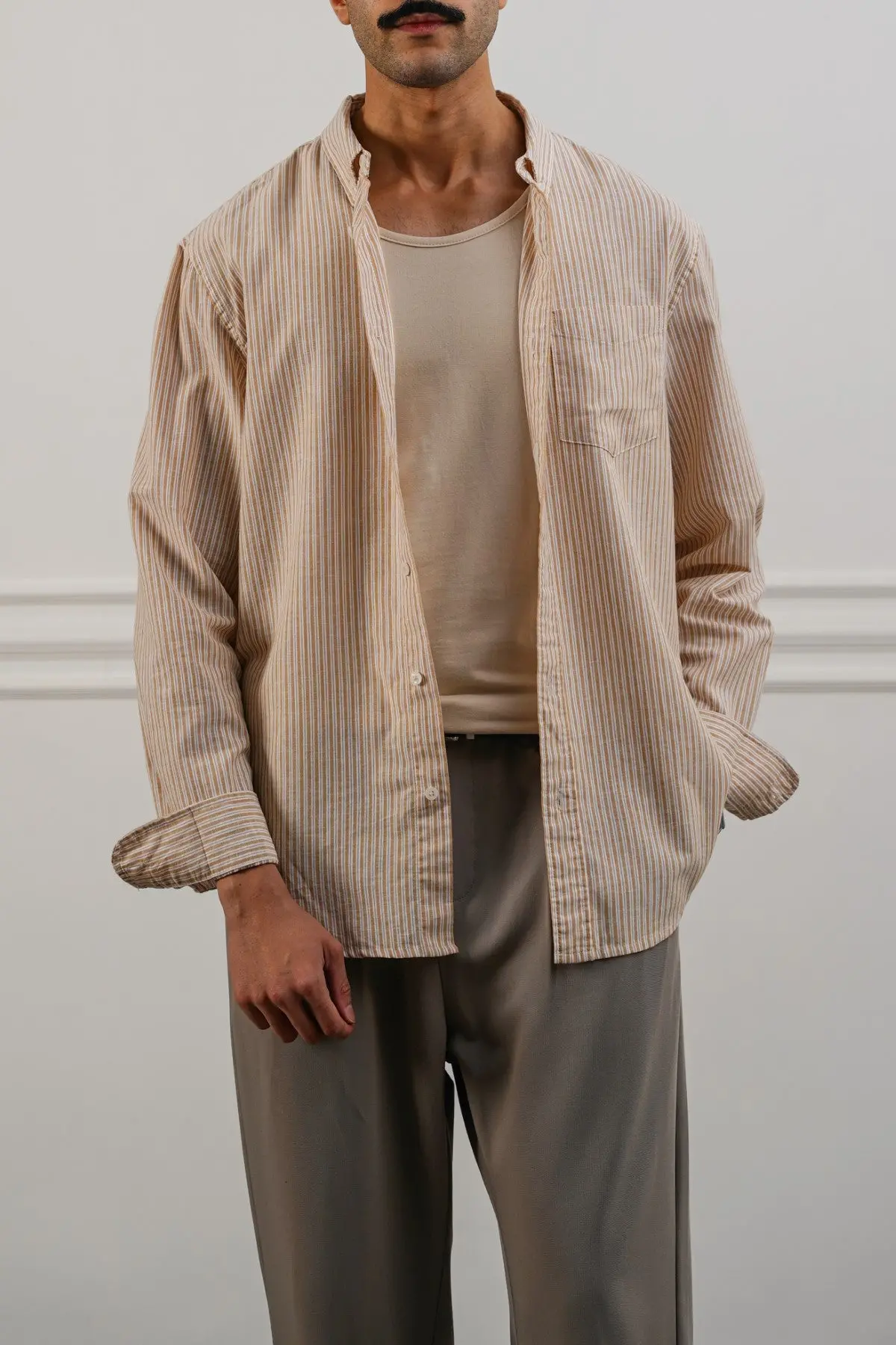 Striped Linen Blend Shirt 1