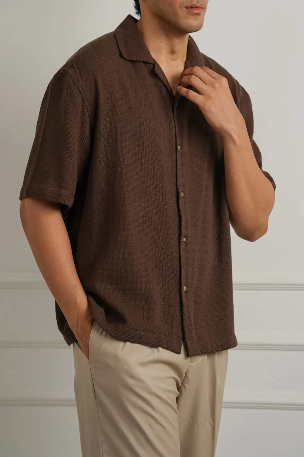 Textured Cotton Safari Shirt 1