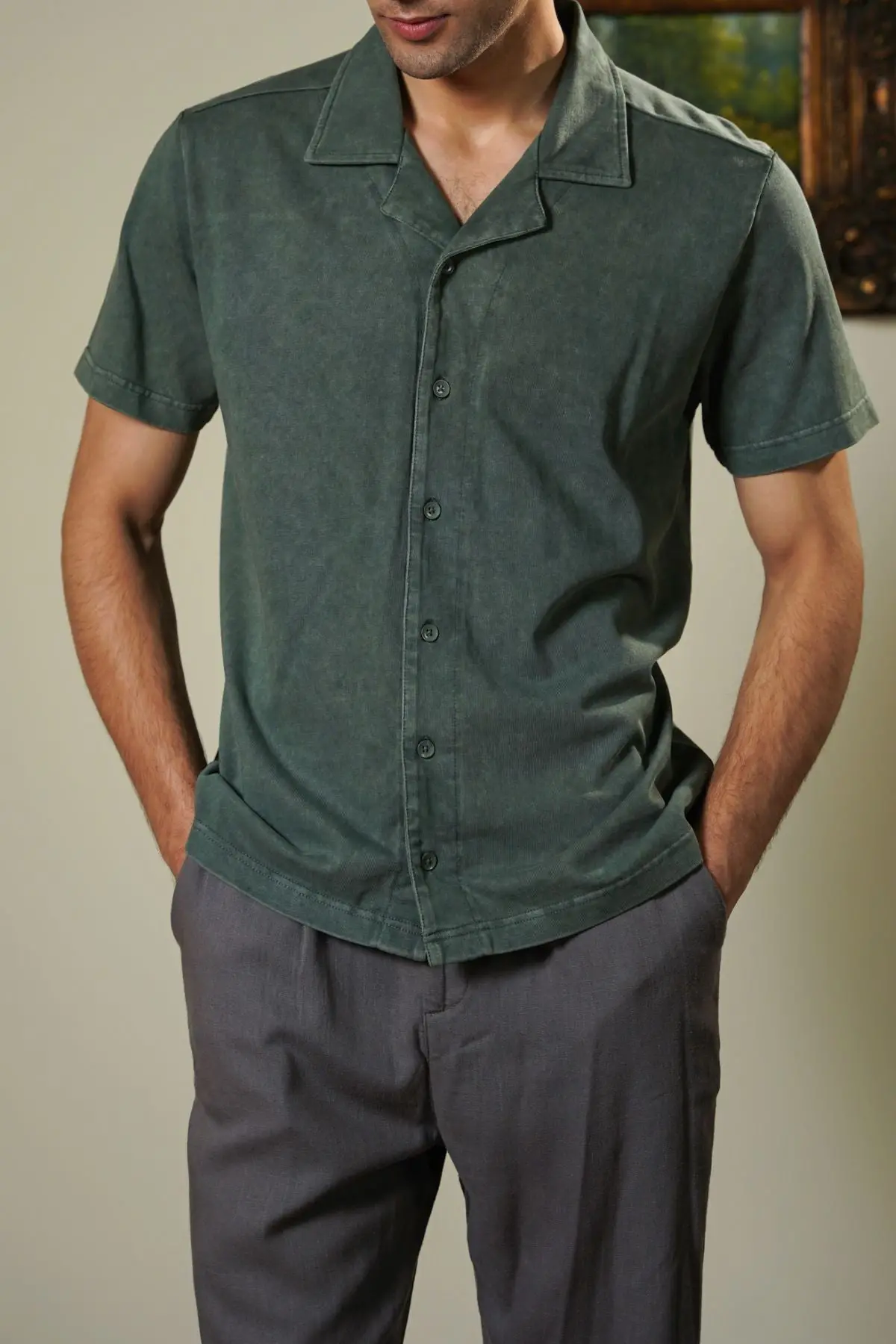 Washed Effect Safari Shirt 1