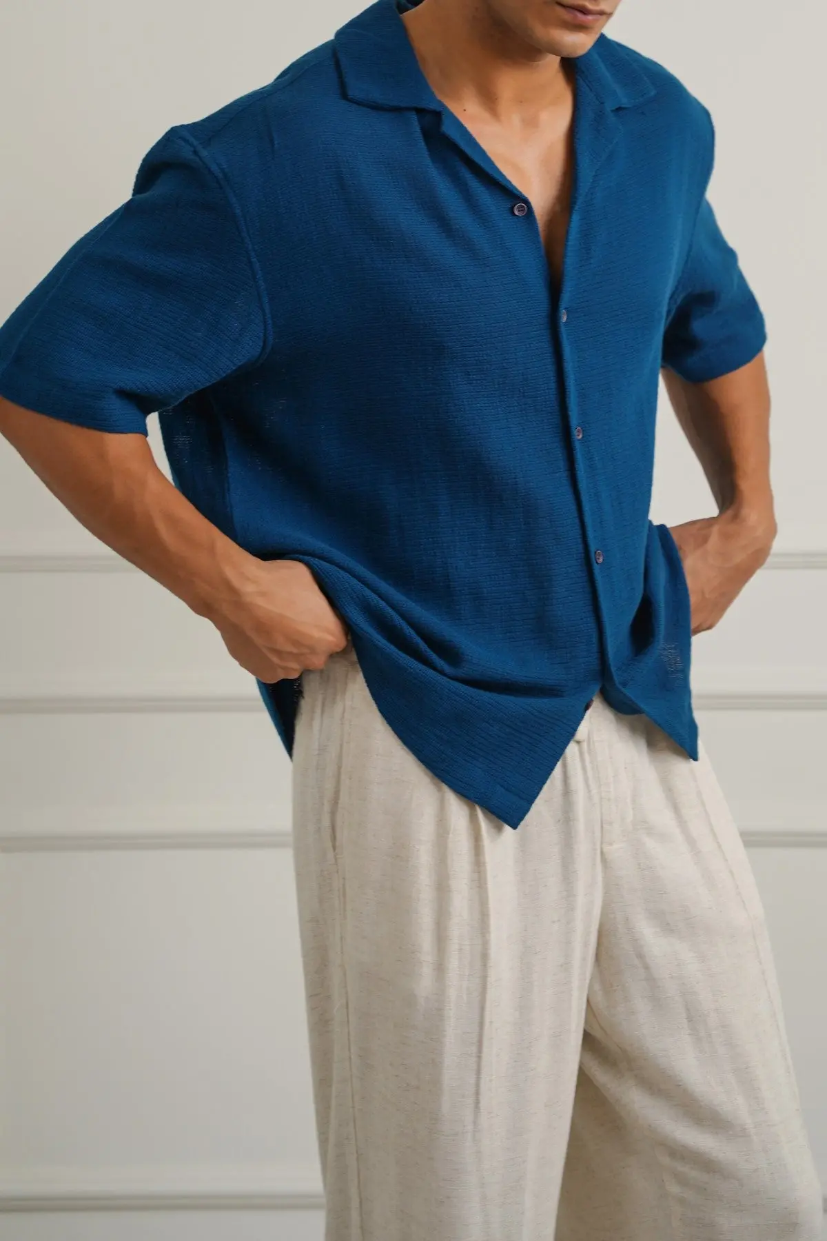 Textured Cotton Safari Shirt 1
