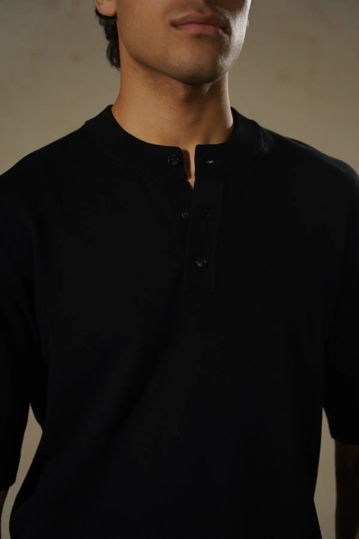 Soft Knit Henley Shirt 1