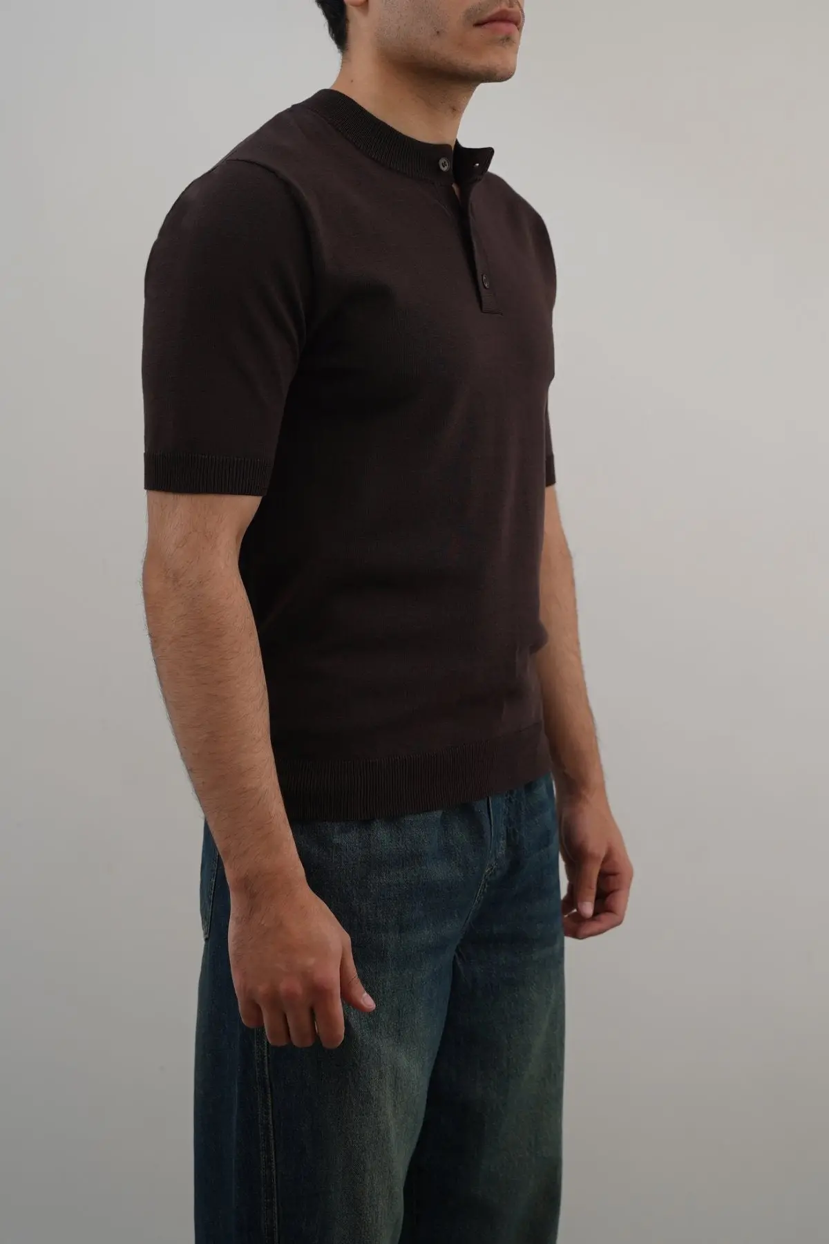 Soft Knit Henley Shirt 1
