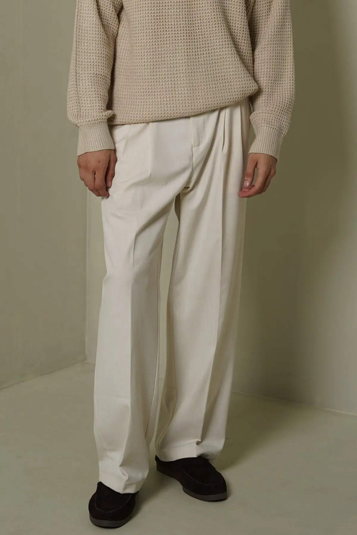 Double Pleat Tailored Pants 1