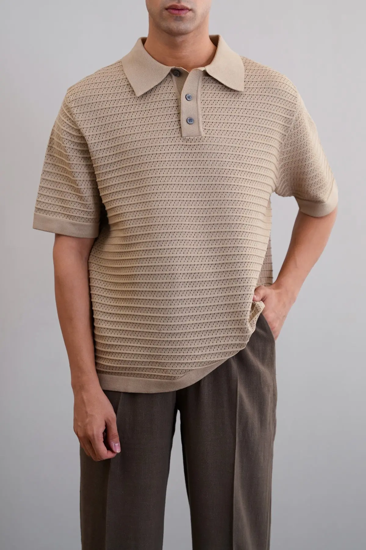 Knitted Mesh Polo 1