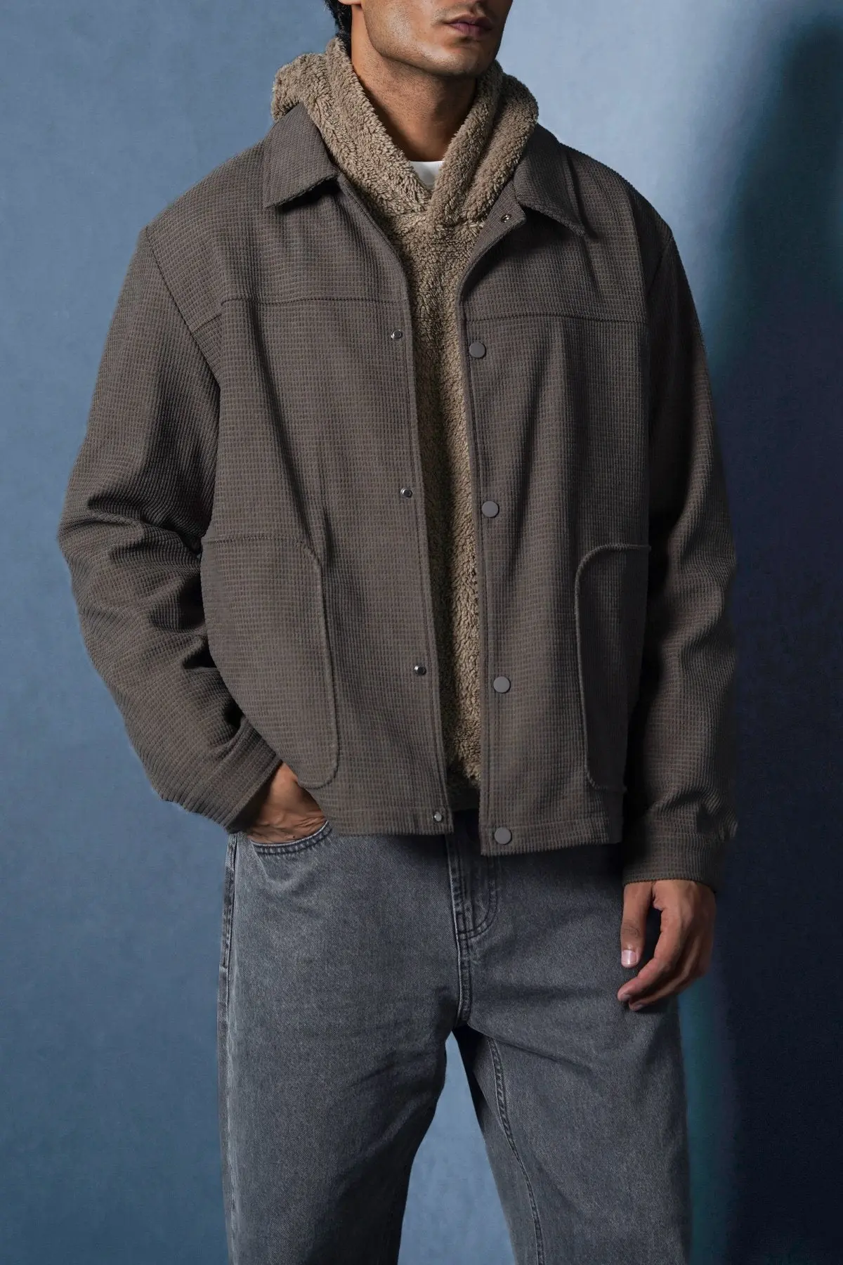 Waffle-Textured Jacket 1