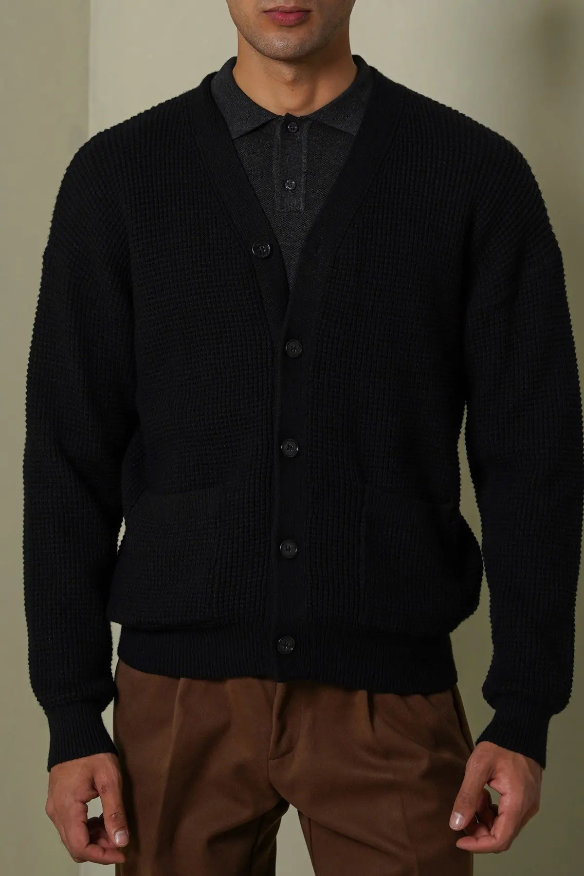 Waffle Knit Cardigan 1