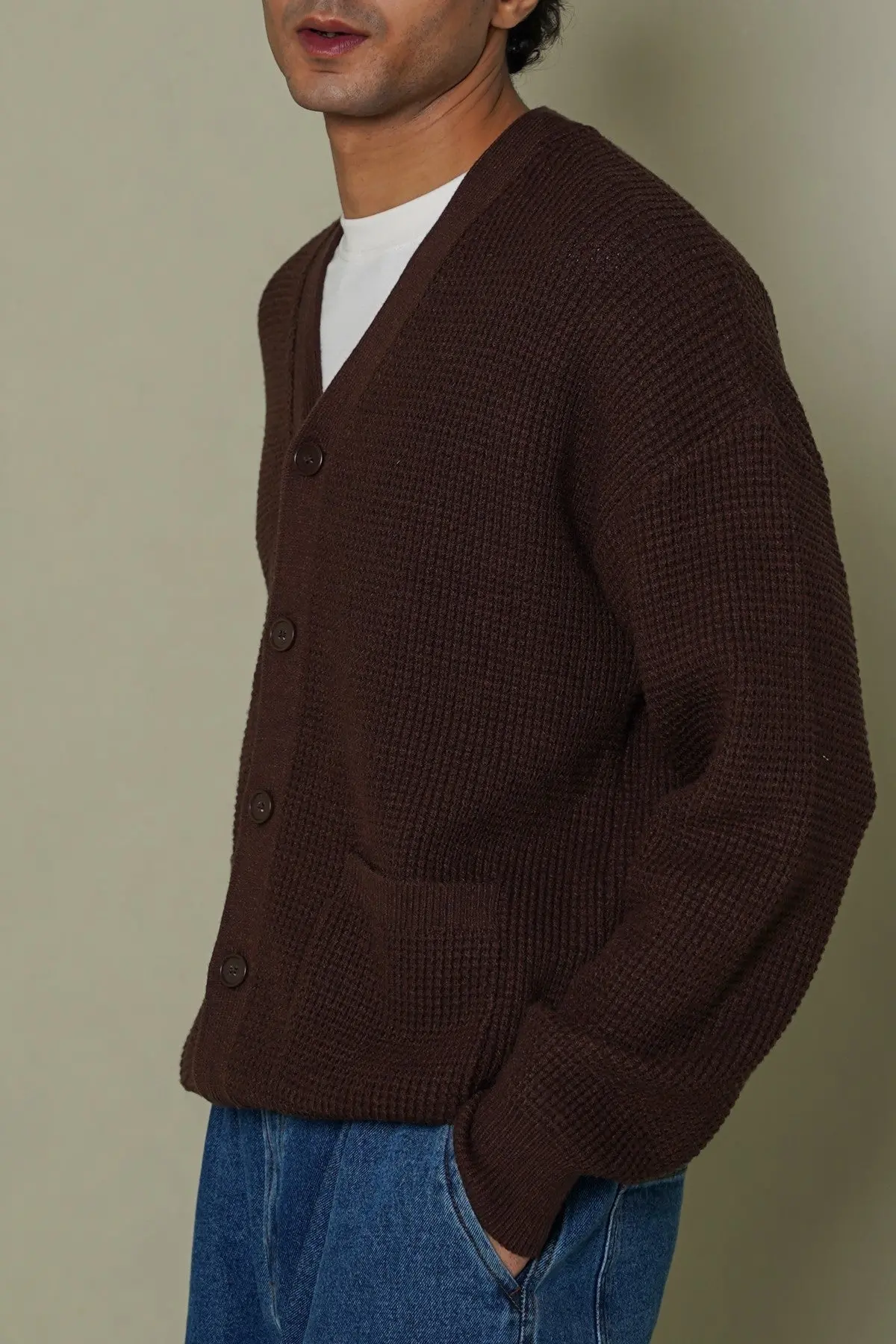 Waffle Knit Cardigan 1