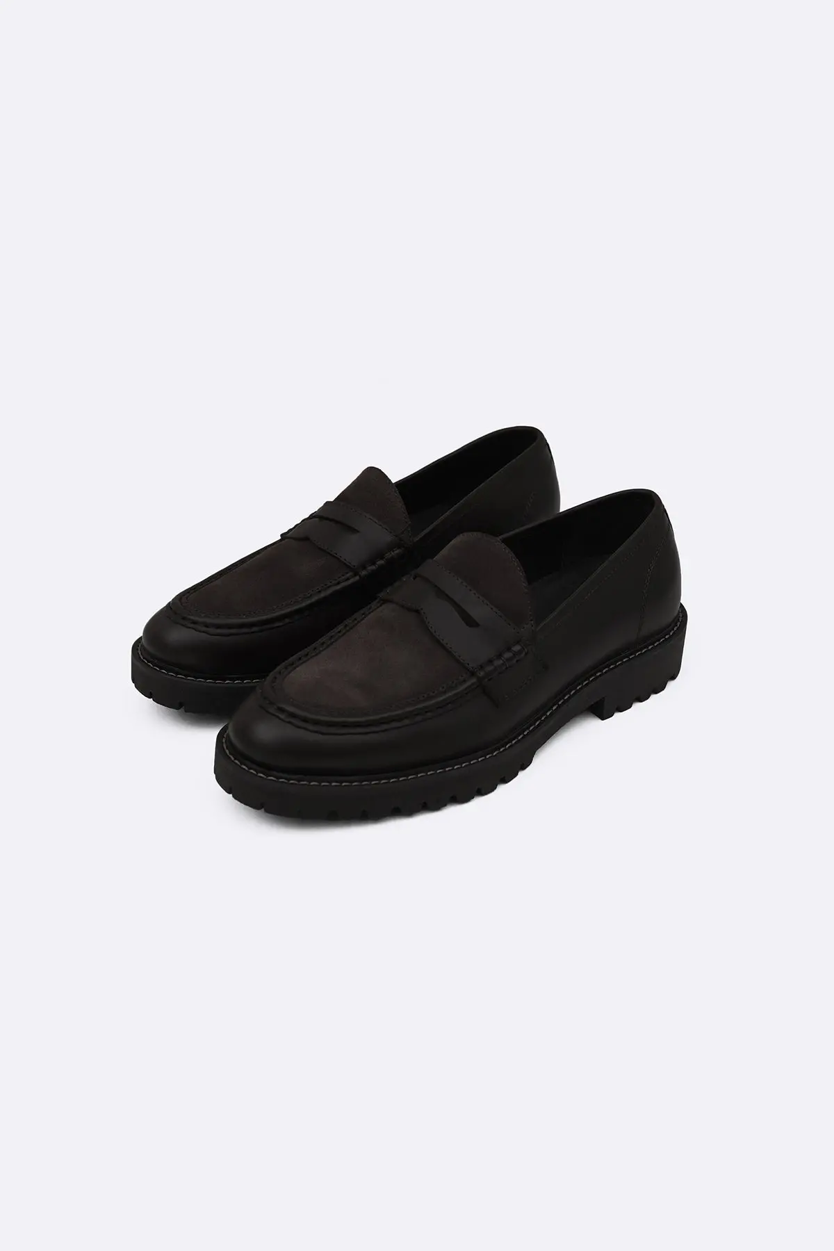 Leather & Suede Penny Loafers 2
