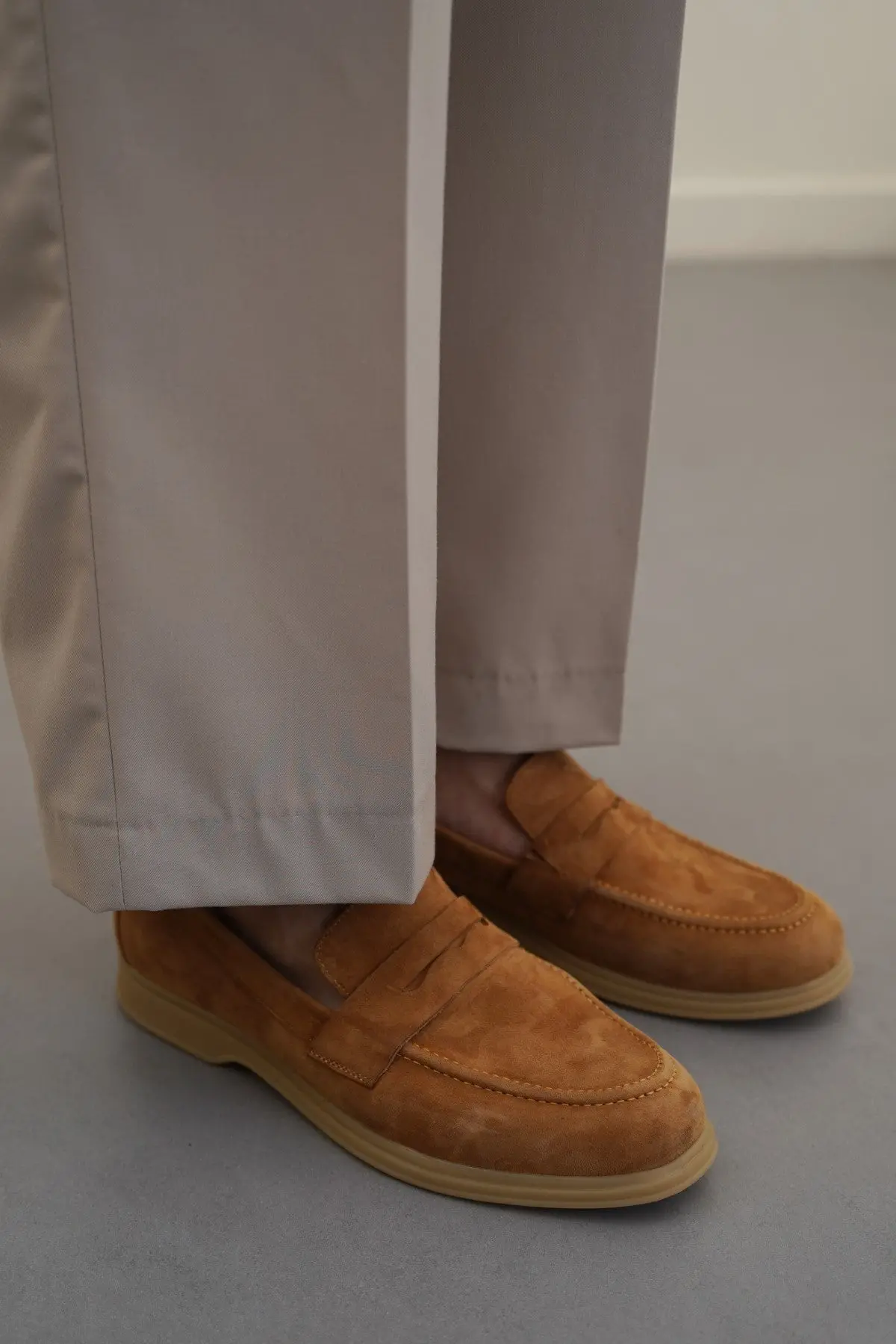 Goat Suede Penny Loafers 6