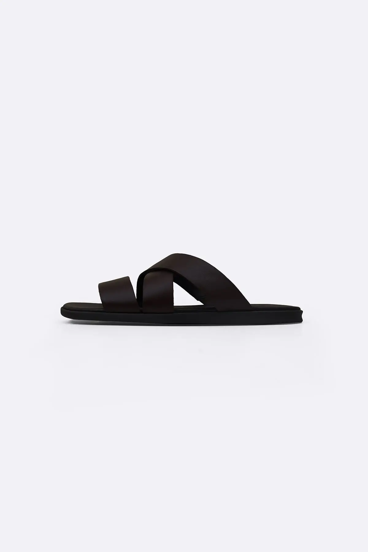 Cross Leather Slides 1