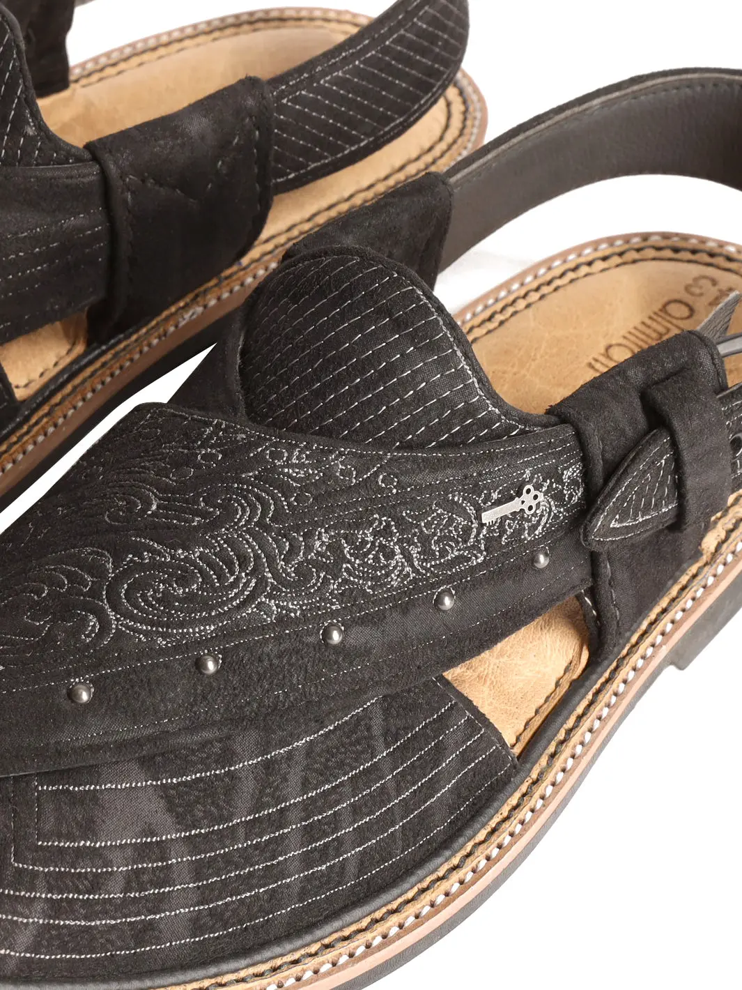 Black Peshawari Chappal - Mfw-Efb-129 2