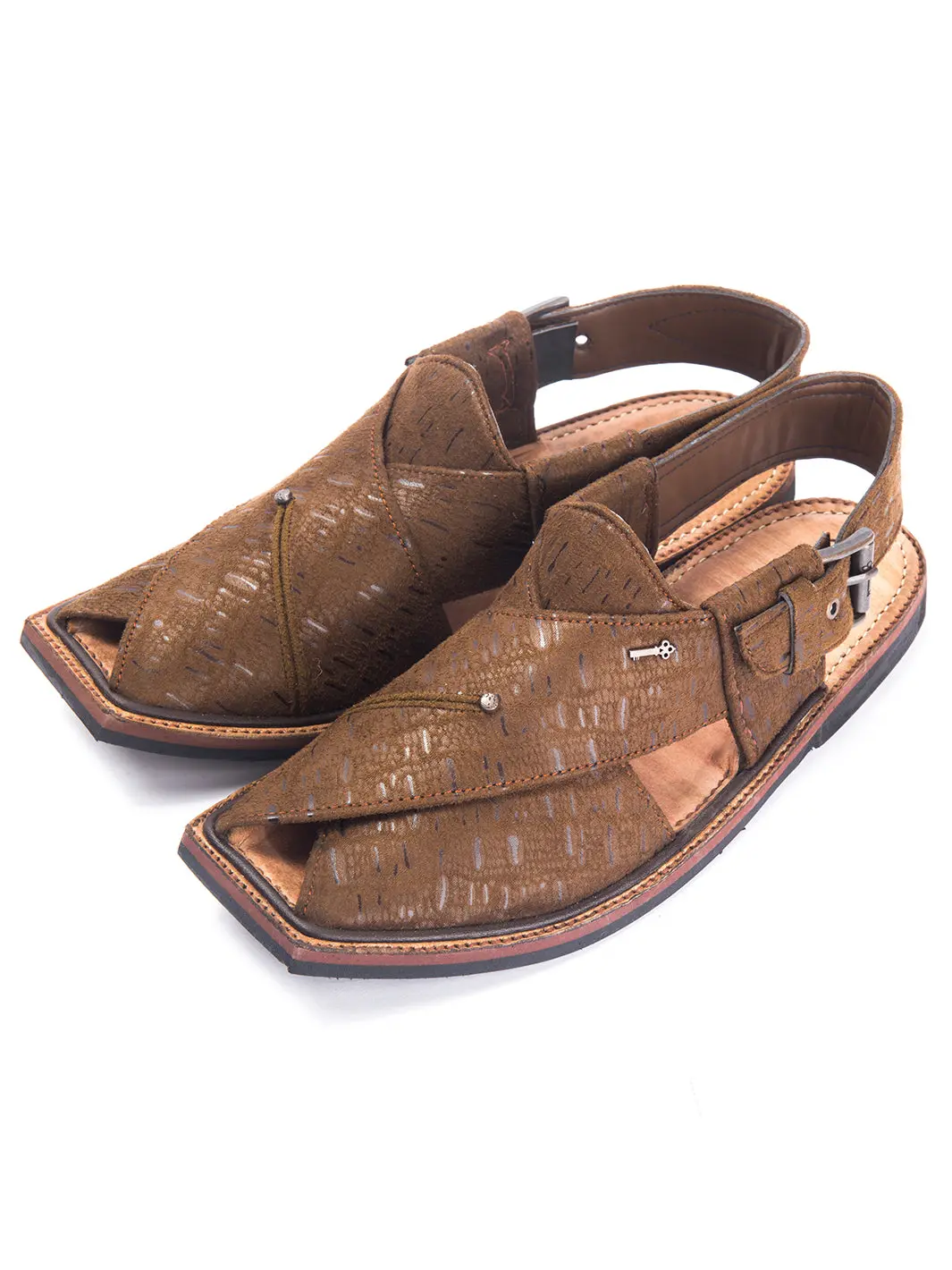 Brown Leather Peshawari Chappal - Mfw-Fb-018 1