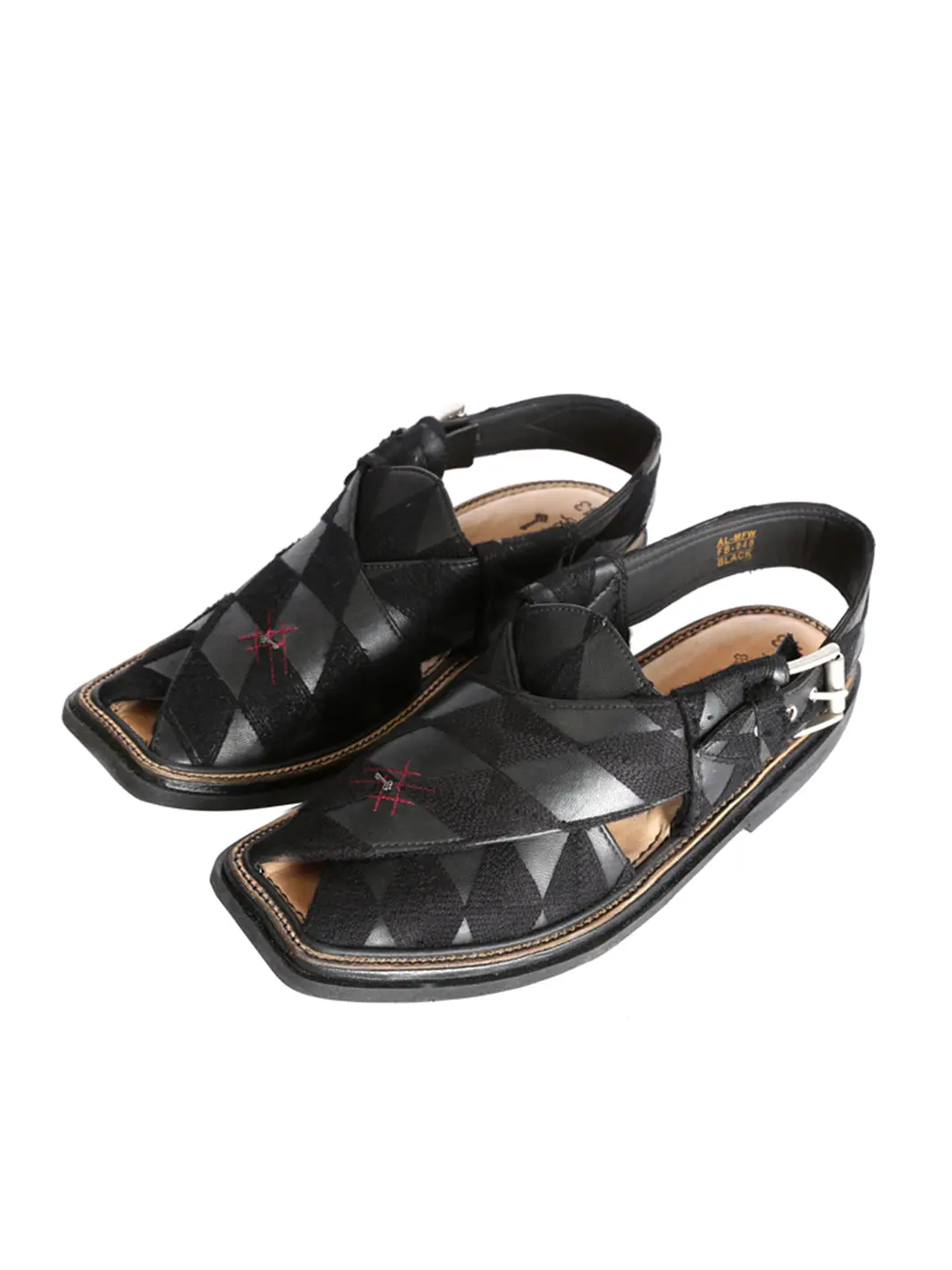 Black Peshawari Chappal - Mfw-Fb-040 1