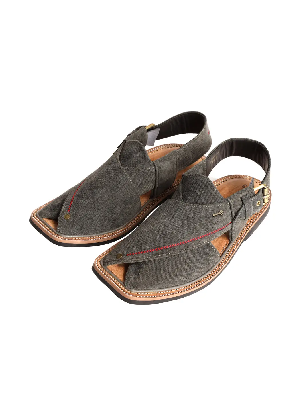 Grey Peshawari Chappal - Mfw-Fb-125 1