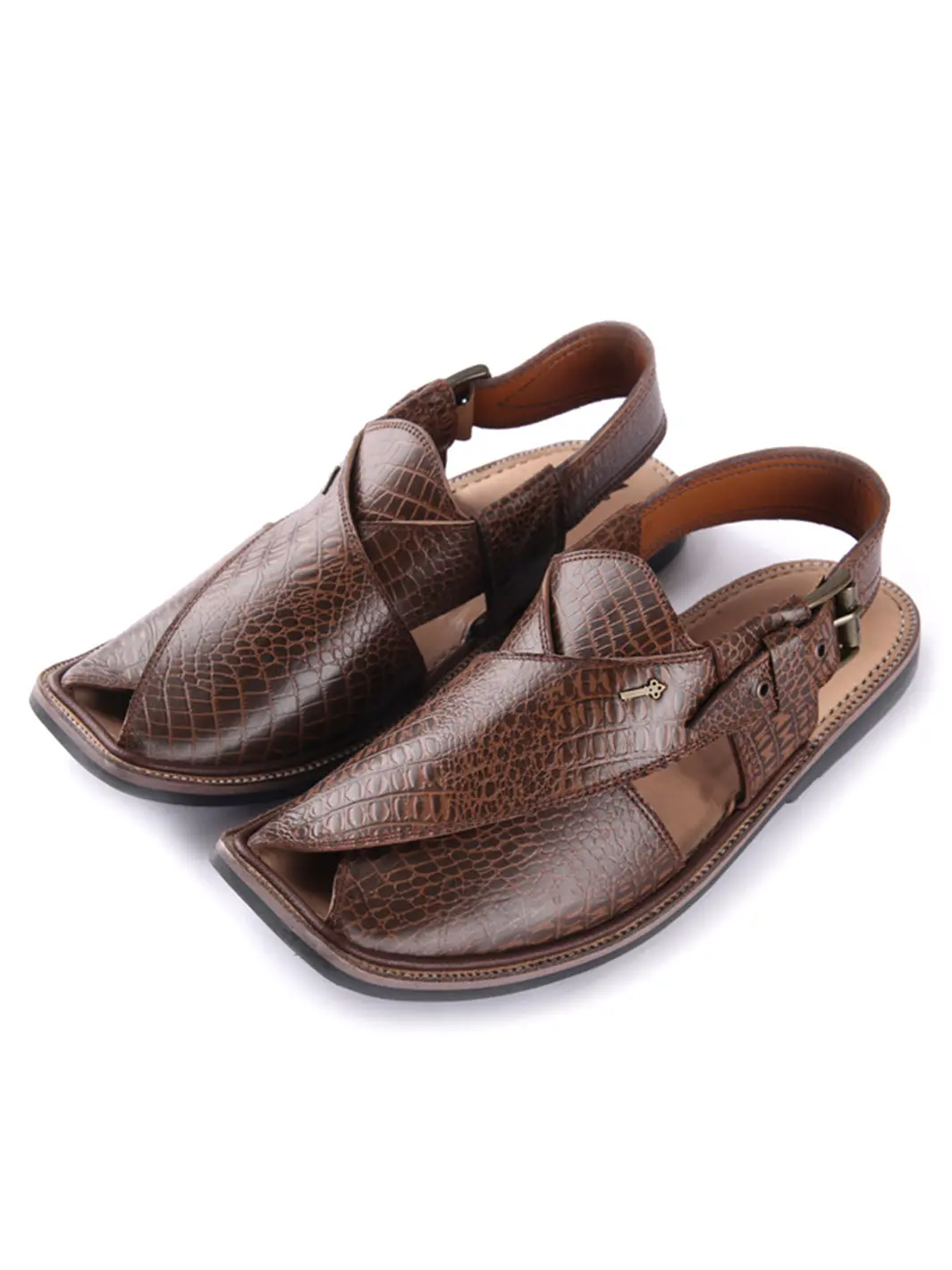Wood Brown Leather Peshawari Chappal - Mfw-Hc-028 1