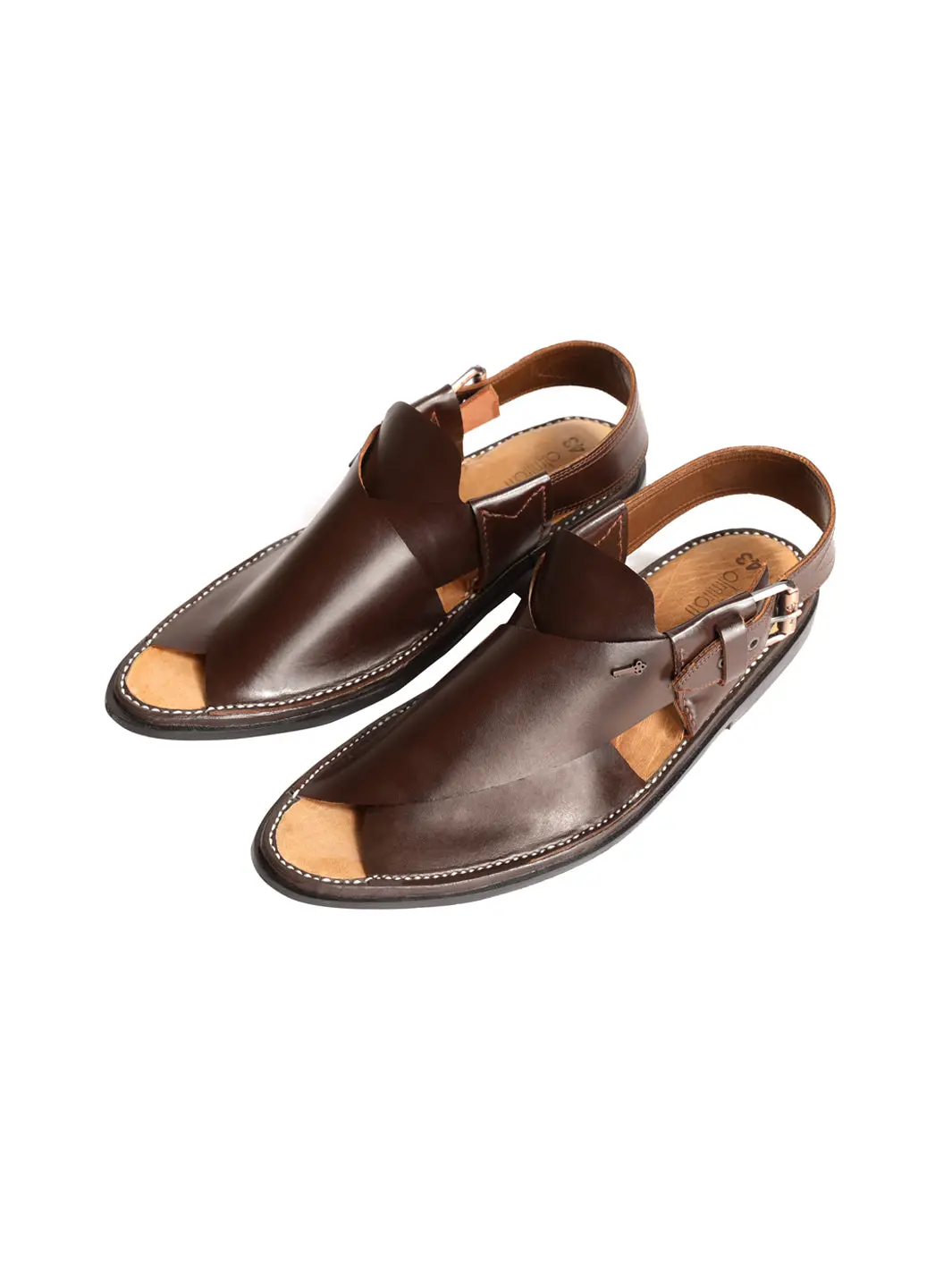 Brown Leather Peshawari Chappal - Mfw-Hc-091 1