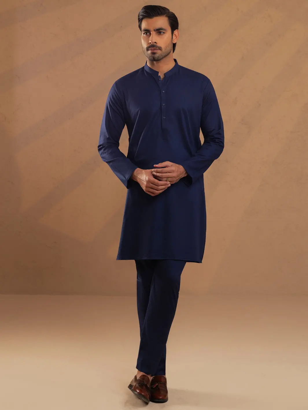 Blue Cotton Unstitched Fabric - Al-Un-Mrj-6149 1