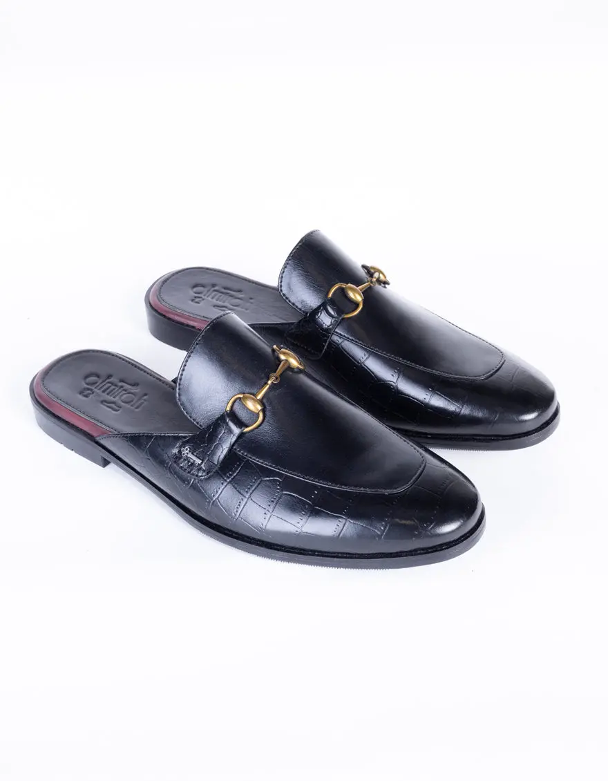 Black Leather Slip-On - Al-Msho-040 1