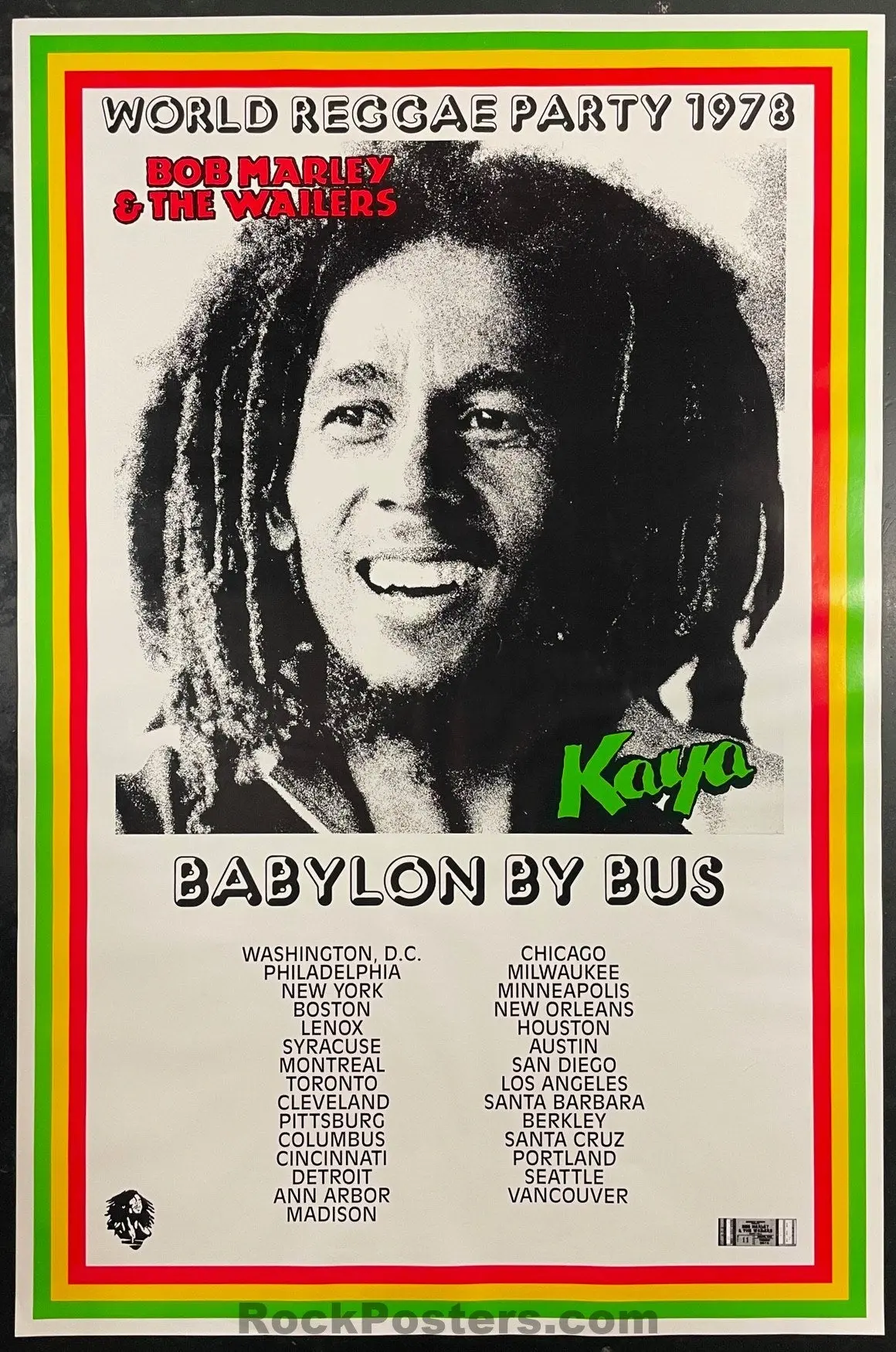 Auction - Bob Marley & The Wailers - 1978 U.S. Tour - Concert Poster - Near Mint 1