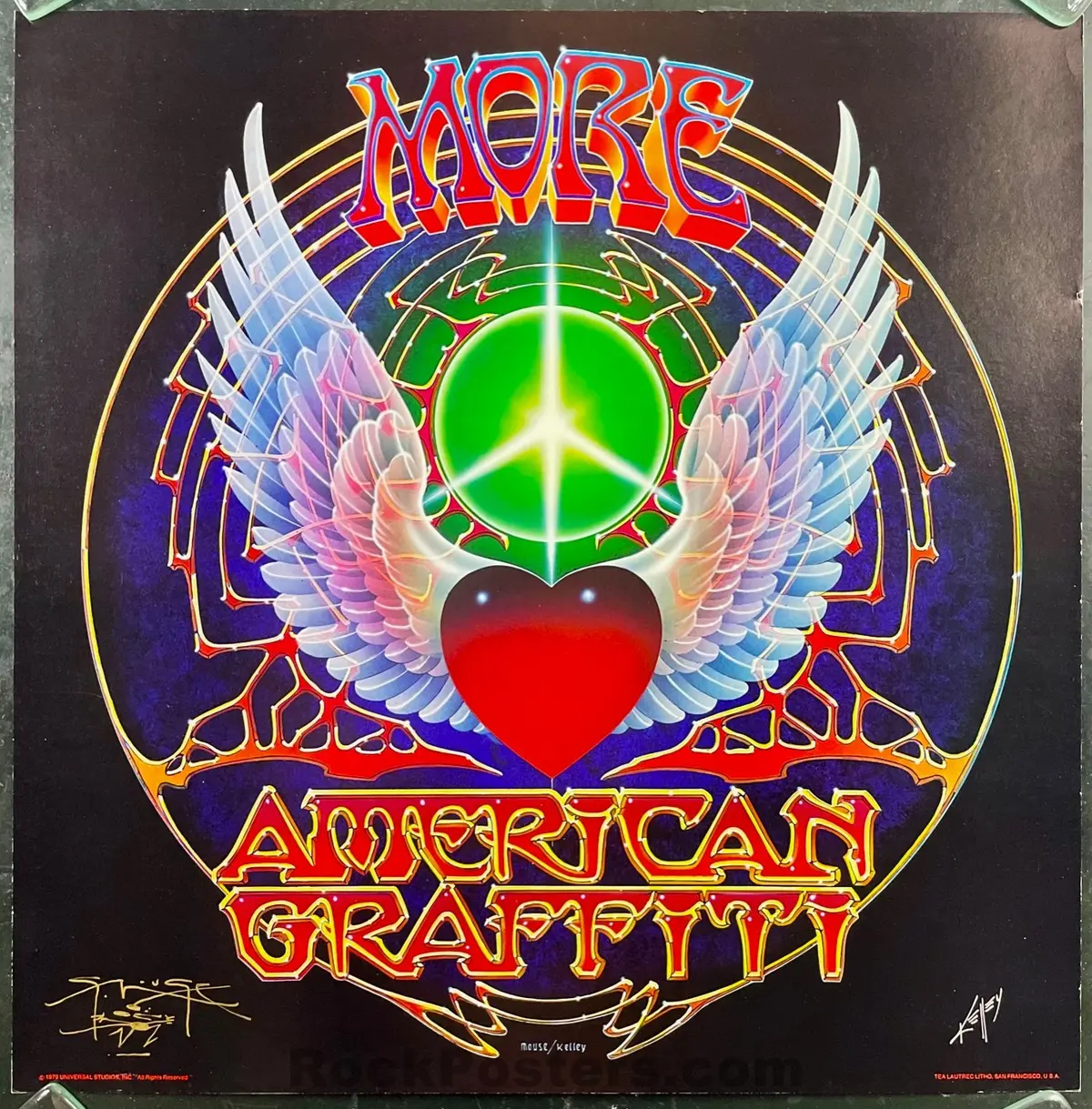 Auction - Alton Kelley Collection - More American Graffiti - Mouse & Kelley Signed -  1978 Poster - Near Mint Minus 1