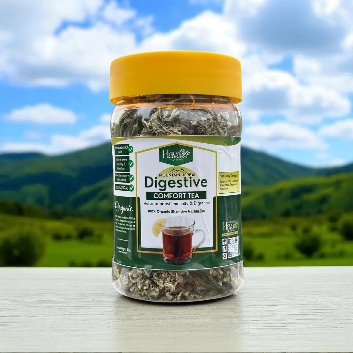 Mountain Herbal Digestive Tea | Organic Shamdun Herb From Skardu (50G) 1