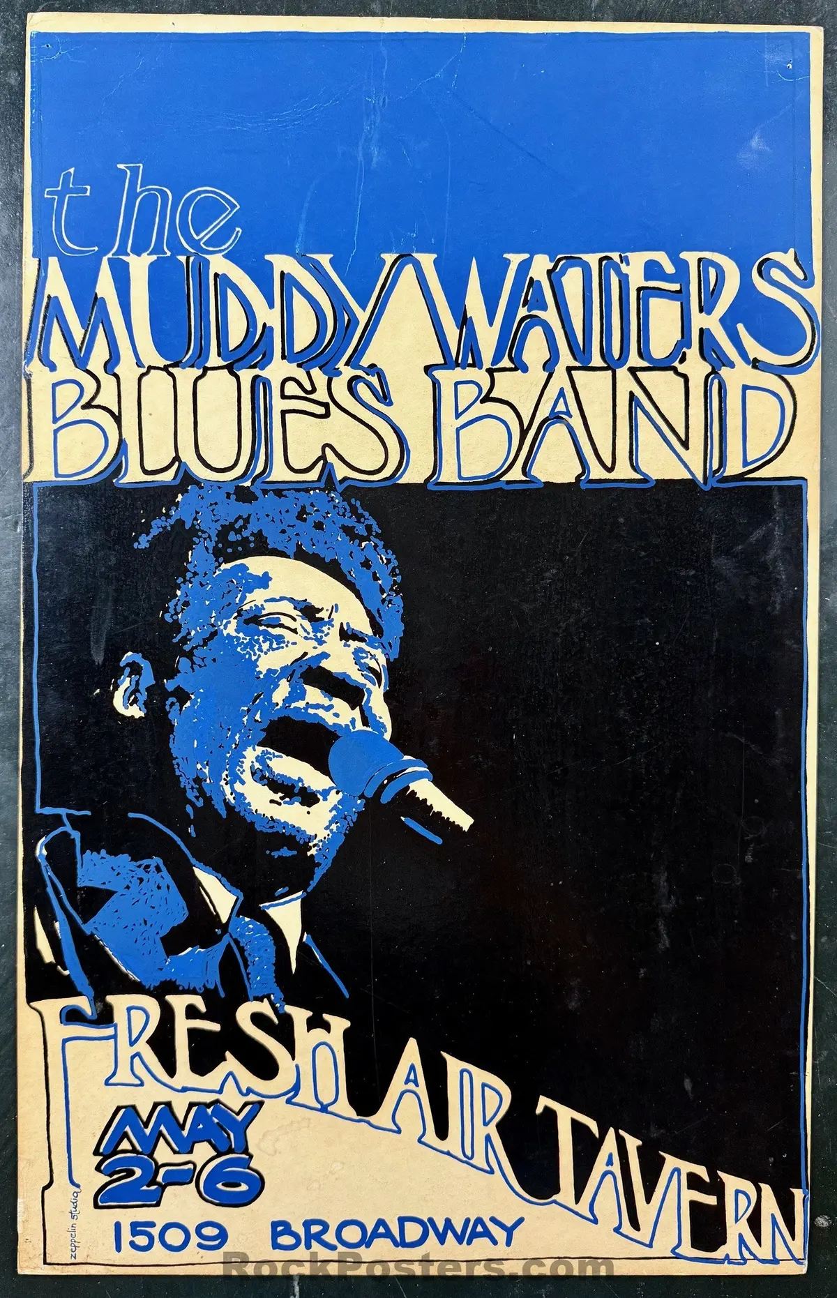 Auction - Muddy Waters - 1970S Board Poster - Seattle - Excellent 1
