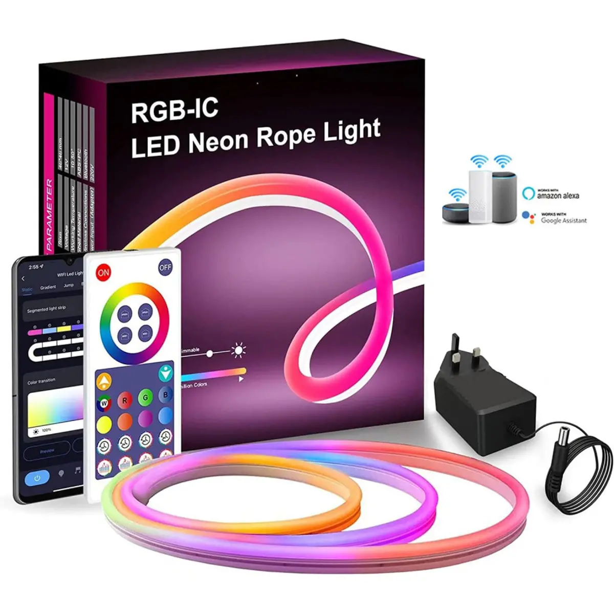5-Meter Multicolor Led Neon Light – Remote & Mobile Control For Customizable Decor 1