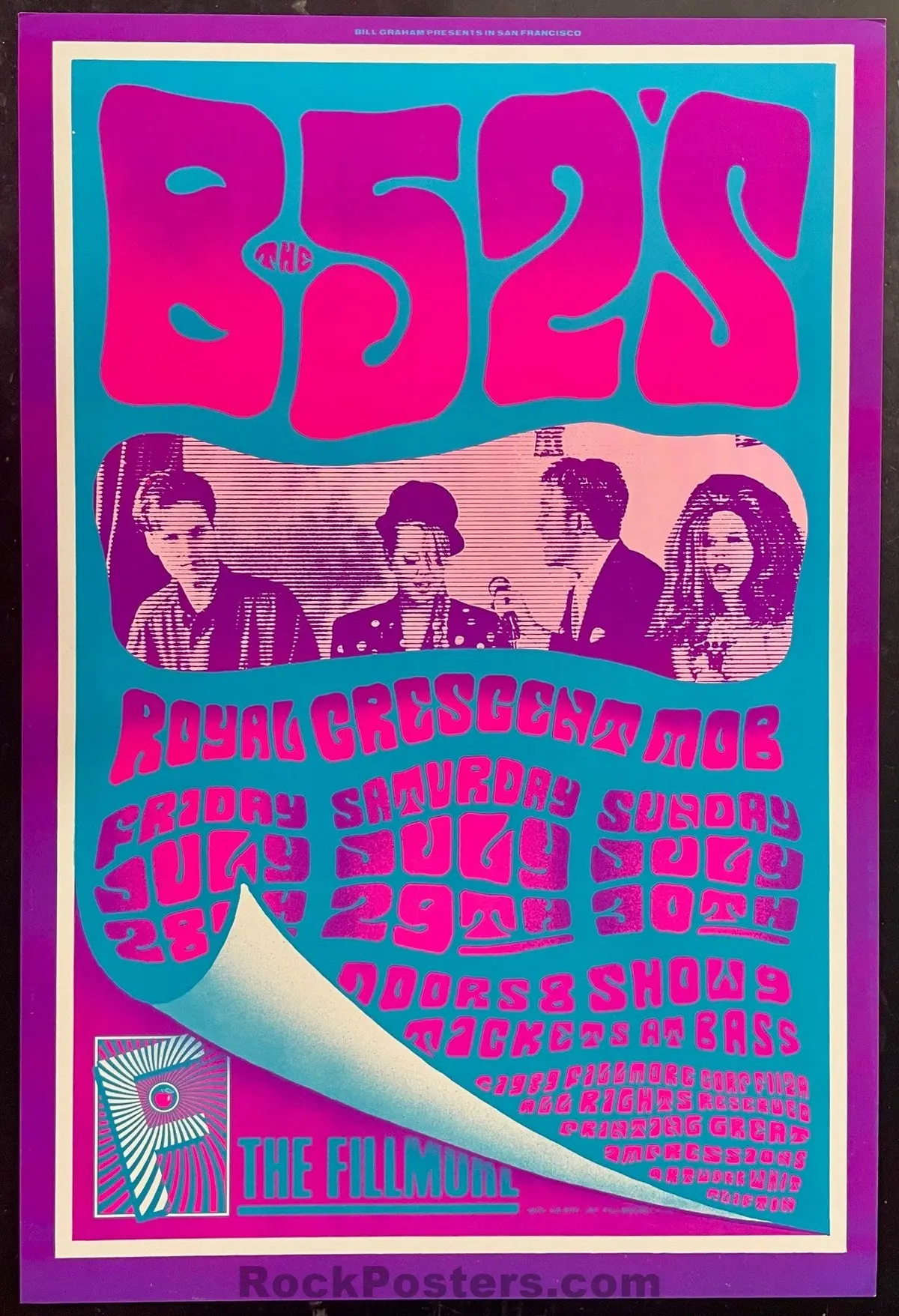 Nf-112 - B-52S - Arlene Owseichik - 1989 Poster - The Fillmore  - Near Mint Minus 1