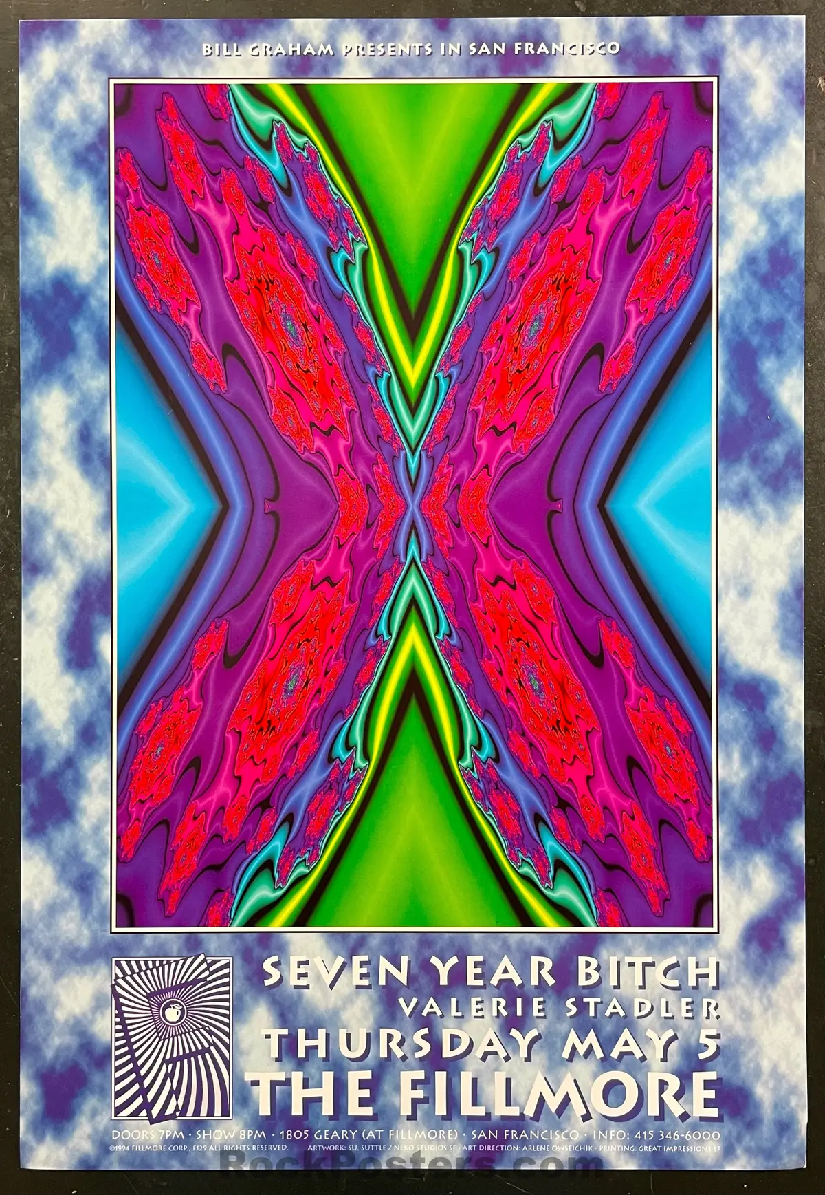 Nf-129 - X -  Su Suttle - 1994 Concert  Poster - The Fillmore - Near Mint Minus 1