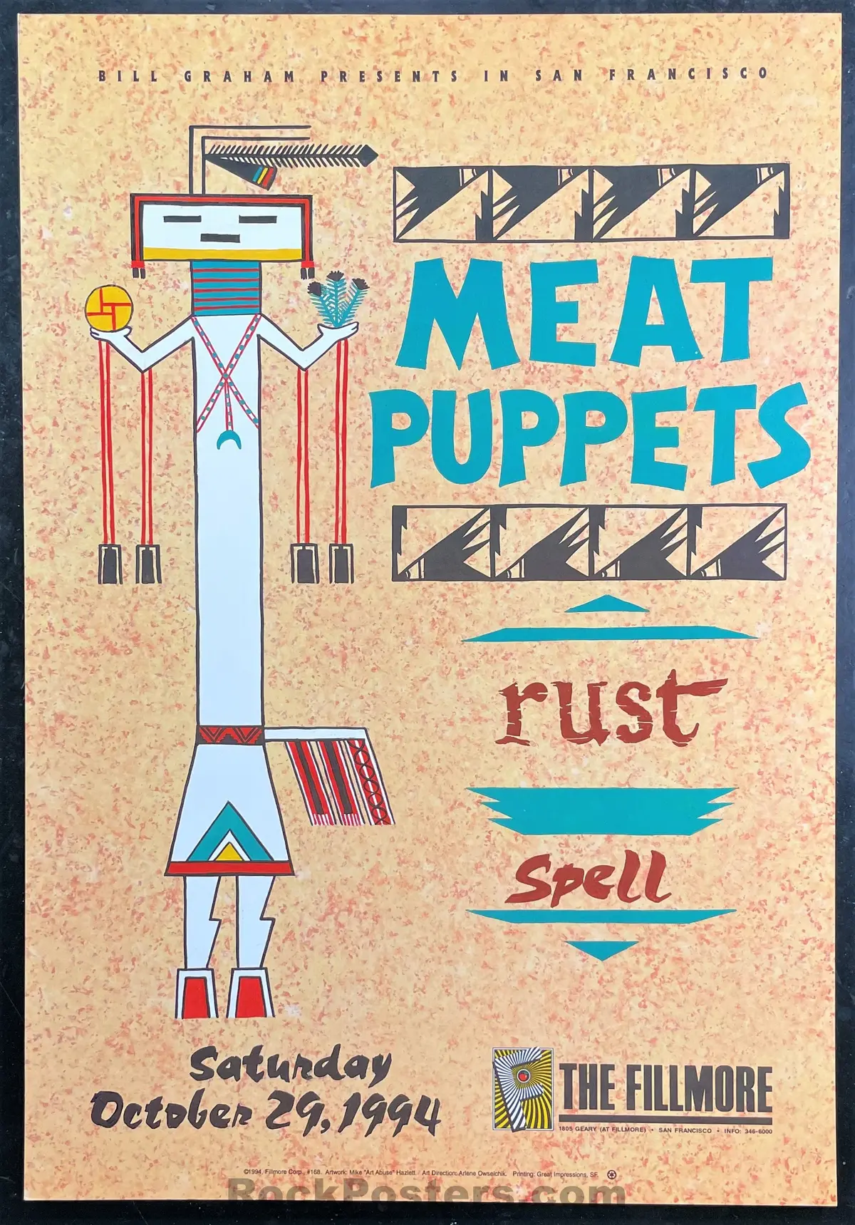 Nf-168 - Meat Puppets - 1994 Poster - The Fillmore - Near Mint Minus 1