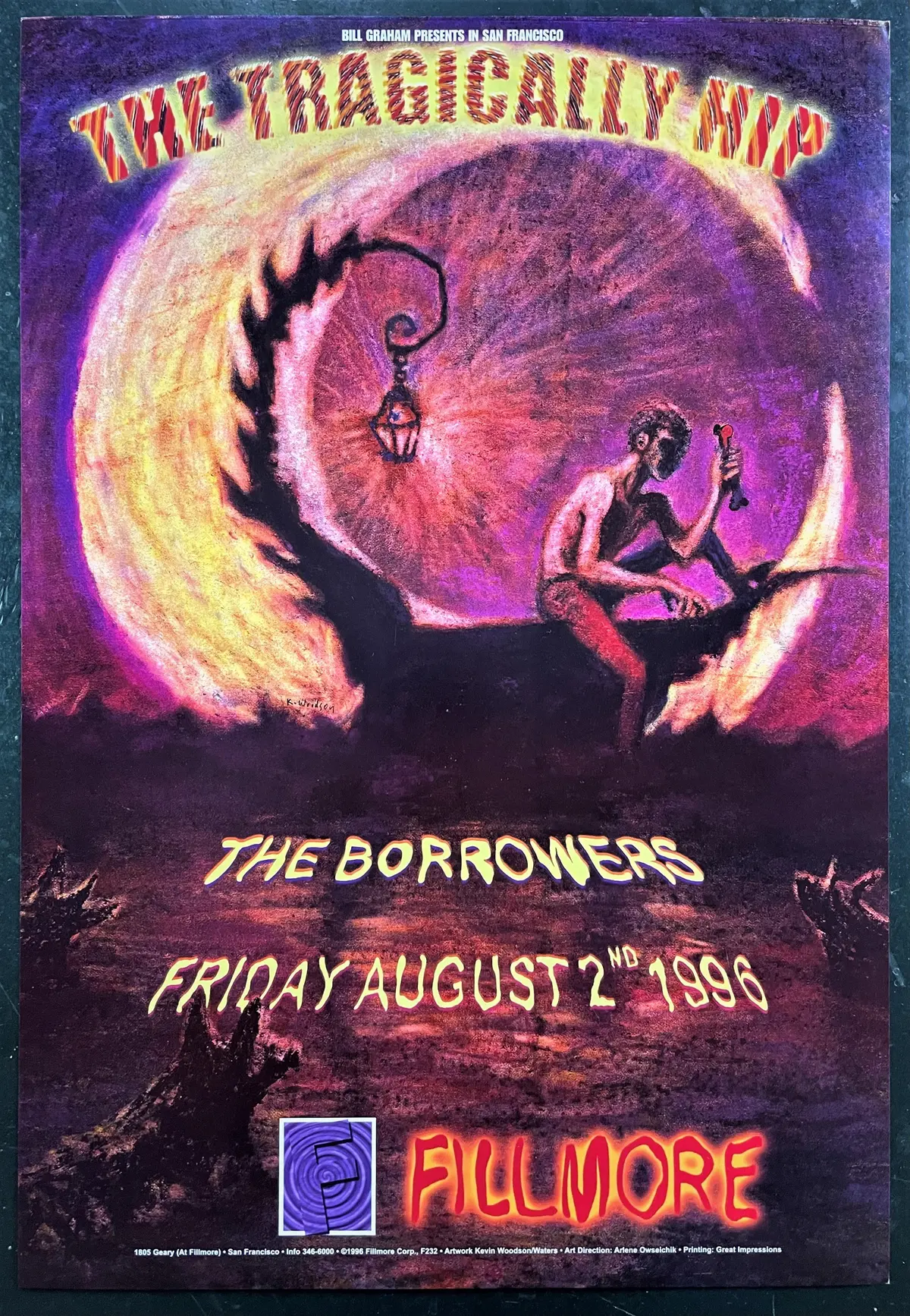 Nf-232 - The Tragically Hip - 1996 Concert Poster - The Fillmore  - Excellent 1