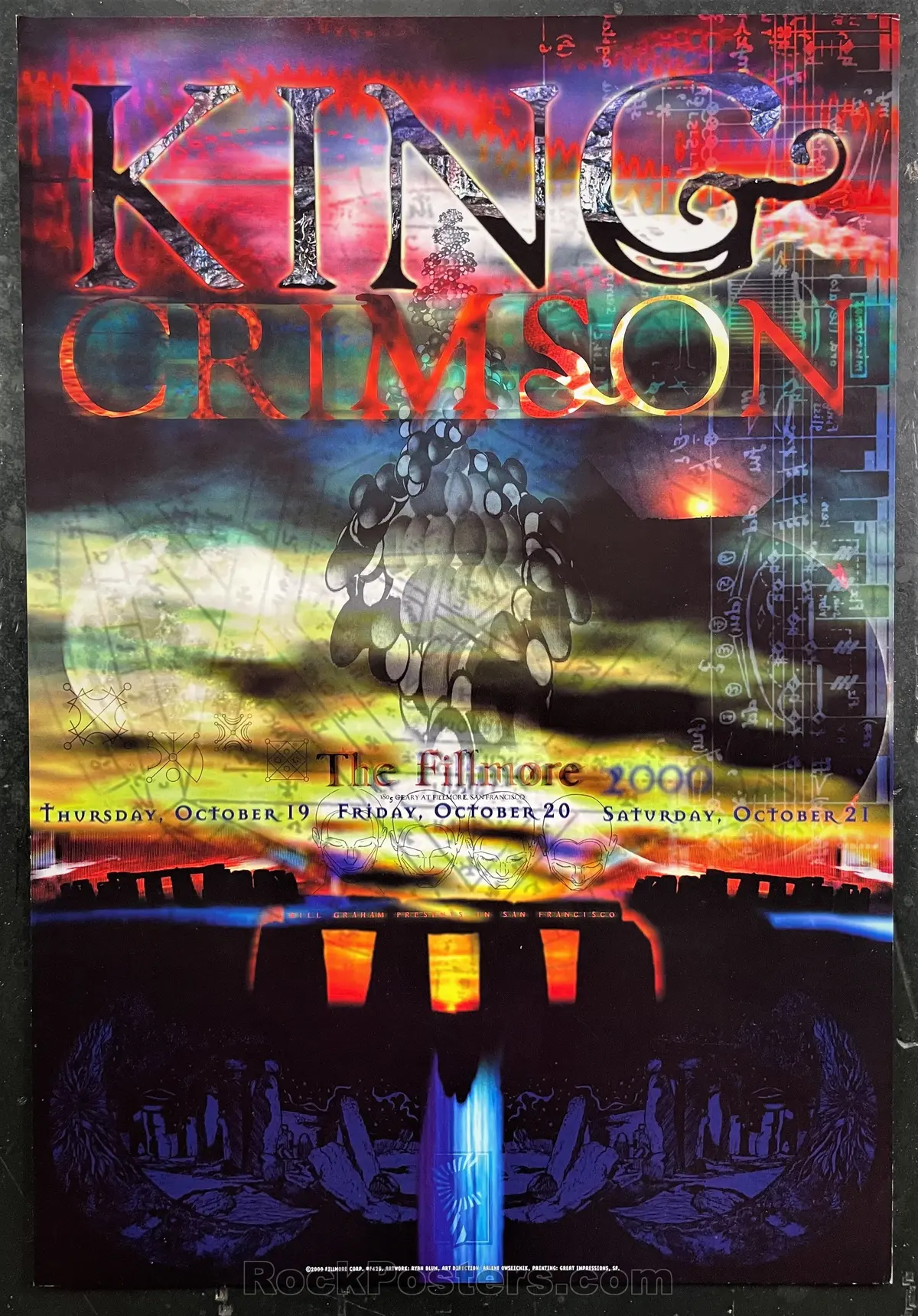 Nf-425 - King Crimson - 2000 Poster - The Fillmore - Near Mint Minus 1