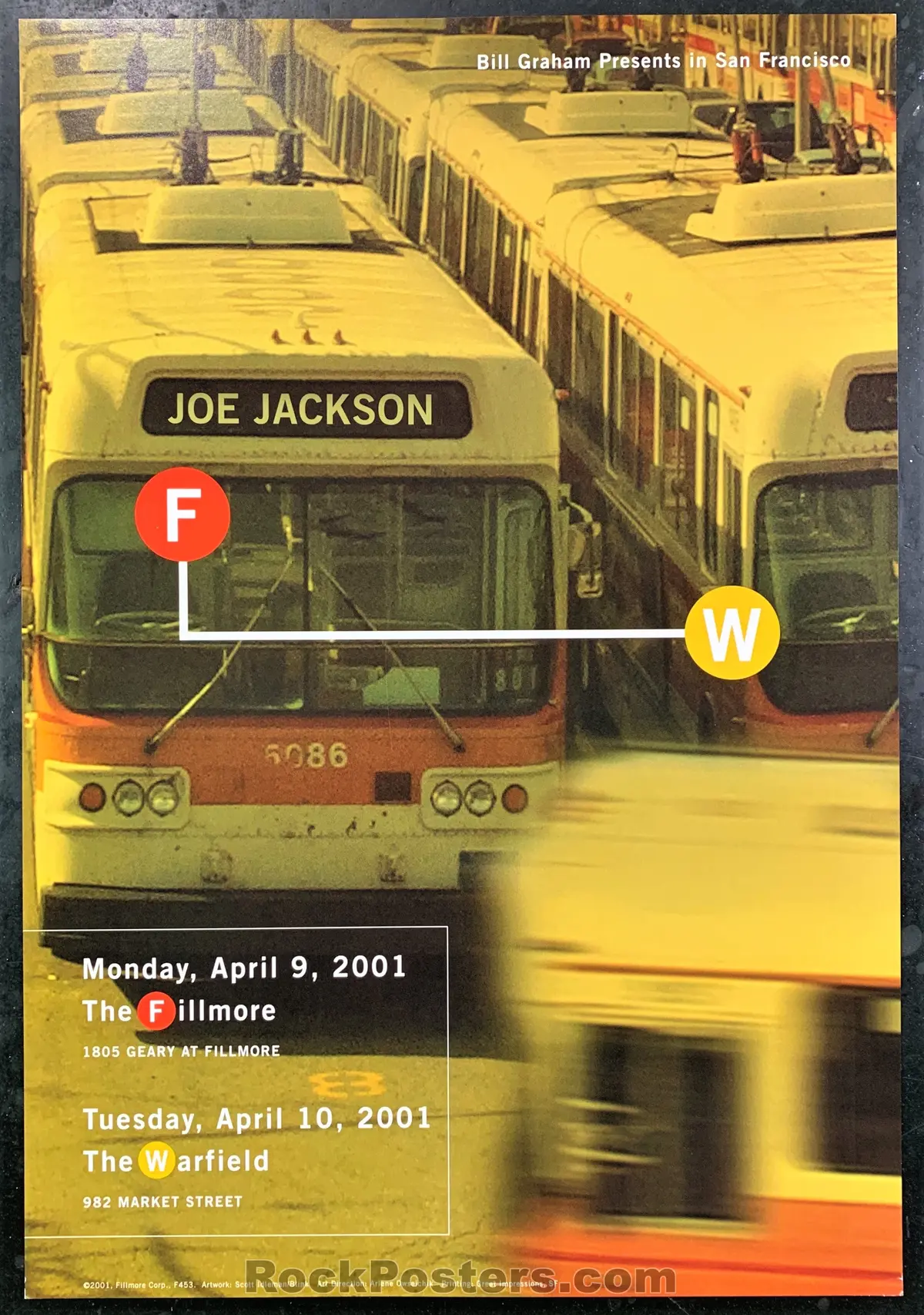 Nf-453 - Joe Jackson - 2001 Poster - The Fillmore - Near Mint Minus 1