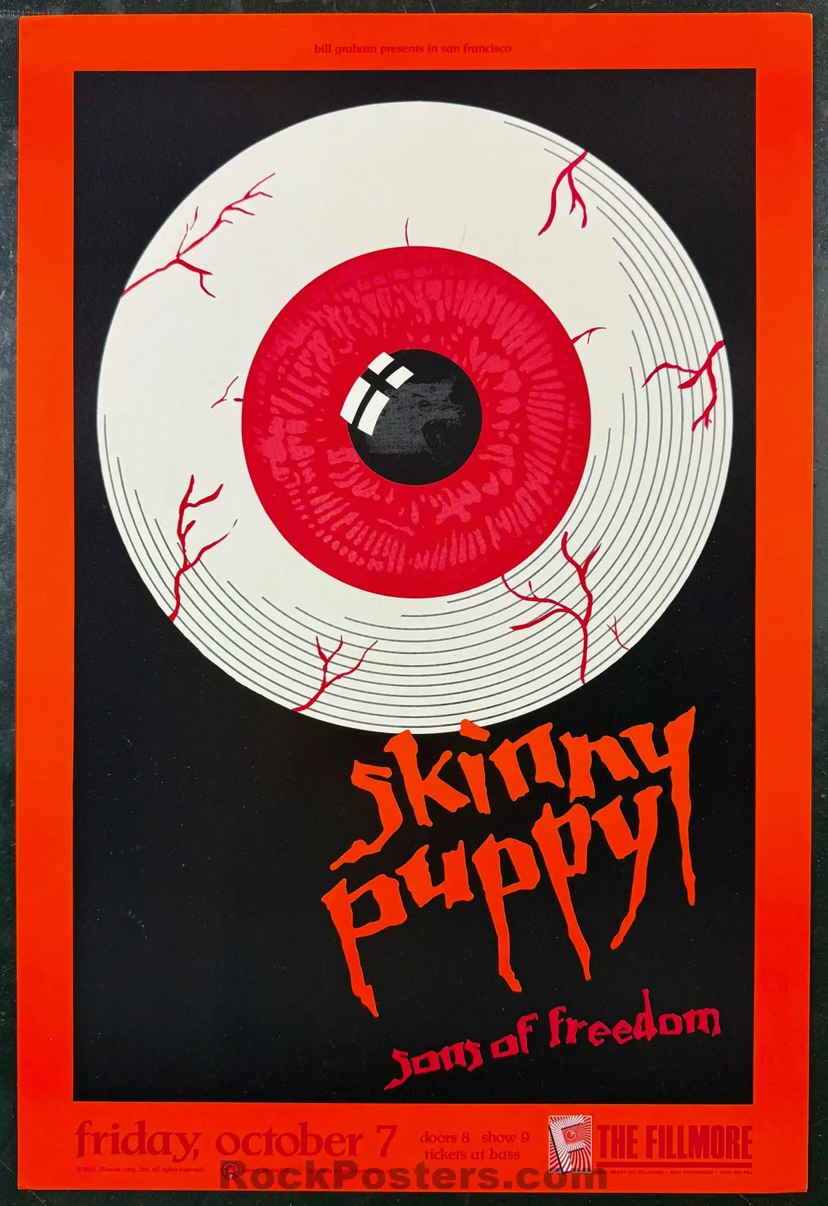 Nf-54 - Skinny Puppy - 1988 Poster - The Fillmore - Near Mint Minus 1