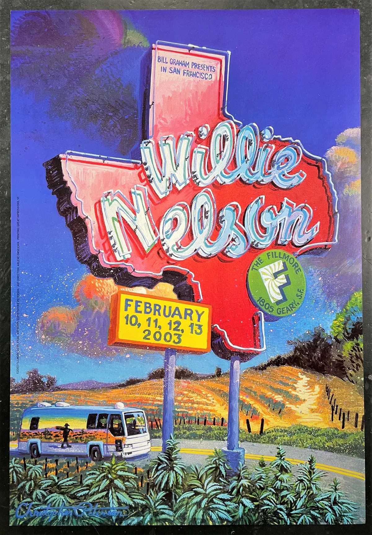 Nf-554 - Willie Nelson - 2003 Poster - The Fillmore  - Near Mint Minus 1