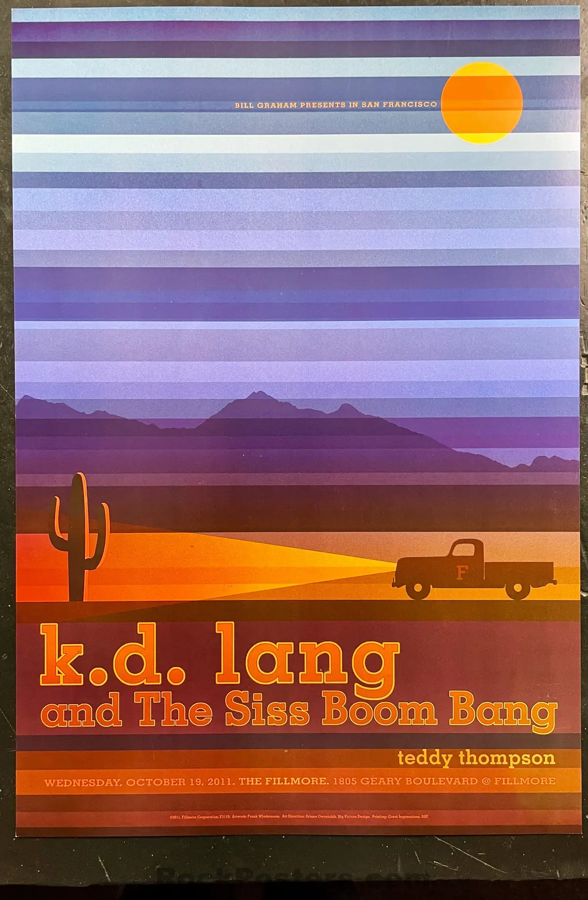 Nf-1119 - Kd Lang - 2011 Poster - The Fillmore - Near Mint Minus 1