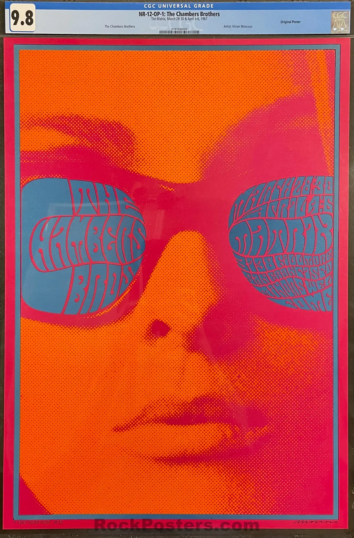 Auction - Neon Rose 12 - Chambers Brothers - Victor Moscoso - The Matrix - 1967 Poster - Cgc Graded 9.8 1