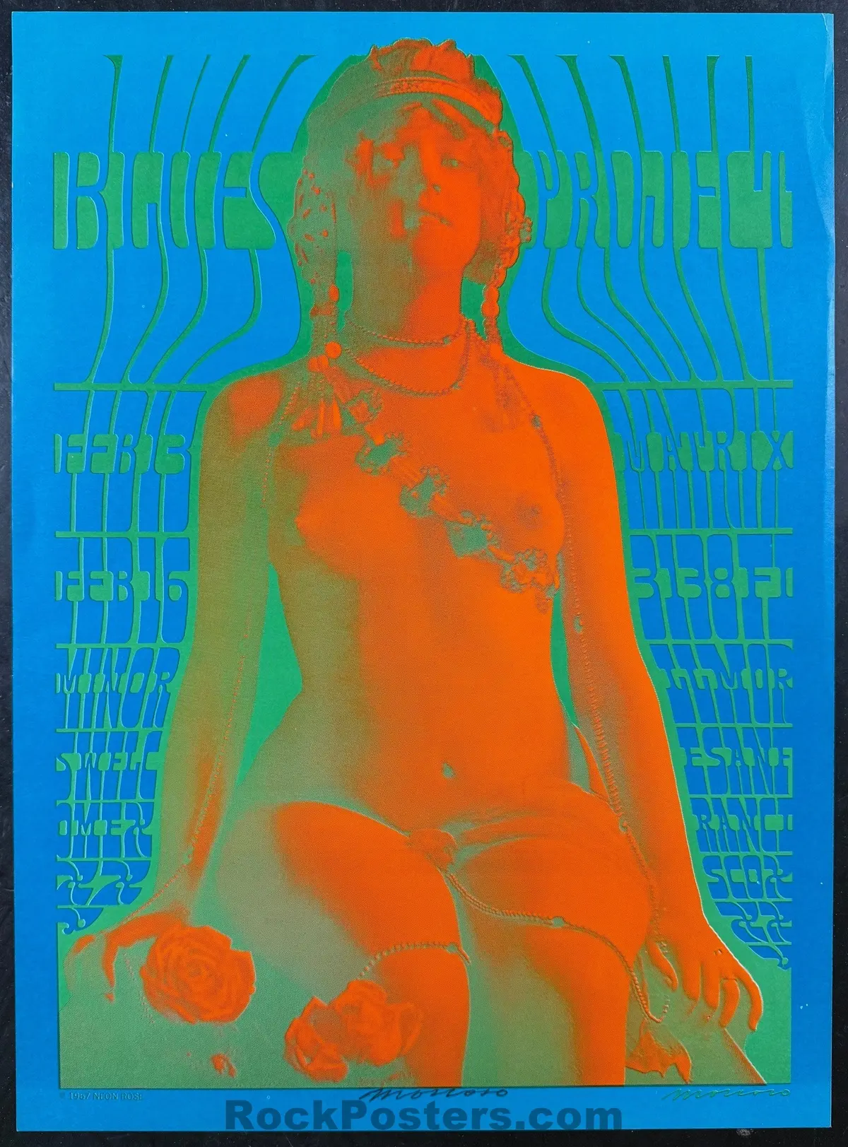 Auction - Nr-6-Rp-2 - Blues Project - Victor Moscoso Signed - Matrix Poster - Excellent 1