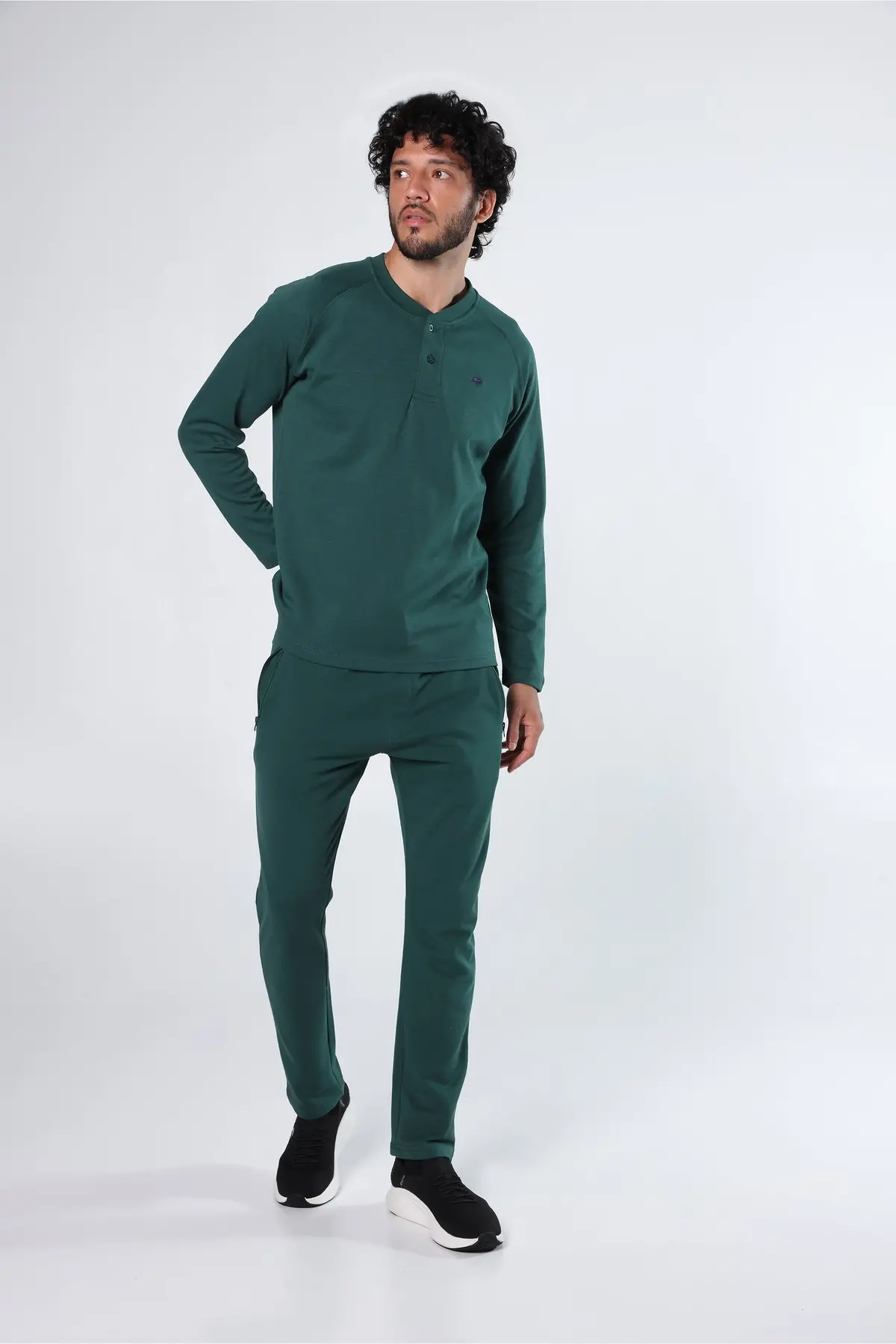 Athleisure Long Sleeve Henley 1
