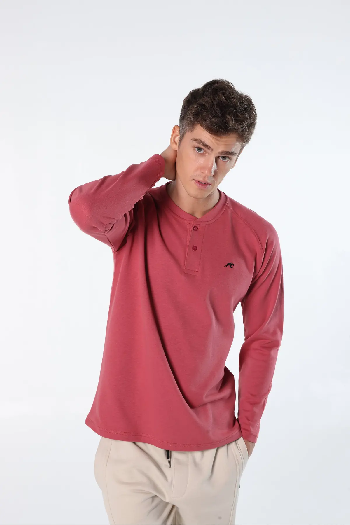 Athleisure Long Sleeve Henley 1