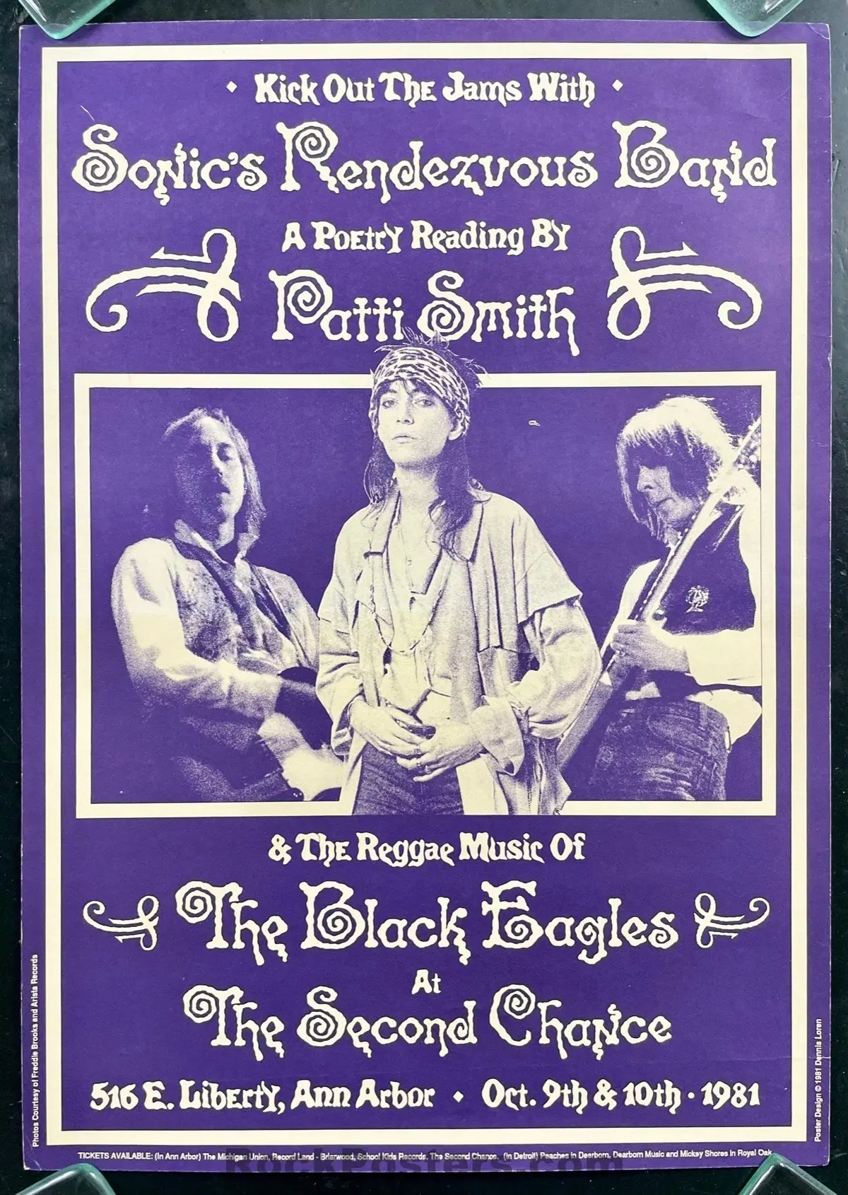Auction - Mc5 - Patti Smith - Ann Arbor, Mi - 1981  Poster - Excellent 1