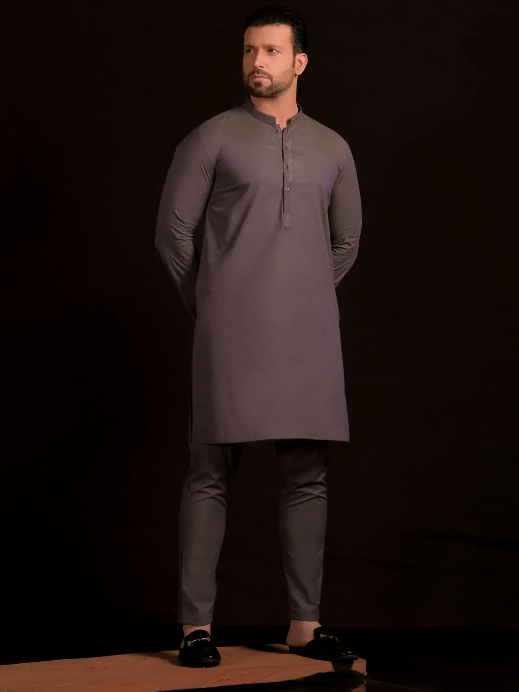 Purple Cotton Men Unstitched Fabric - Al-Maharaja-22 1