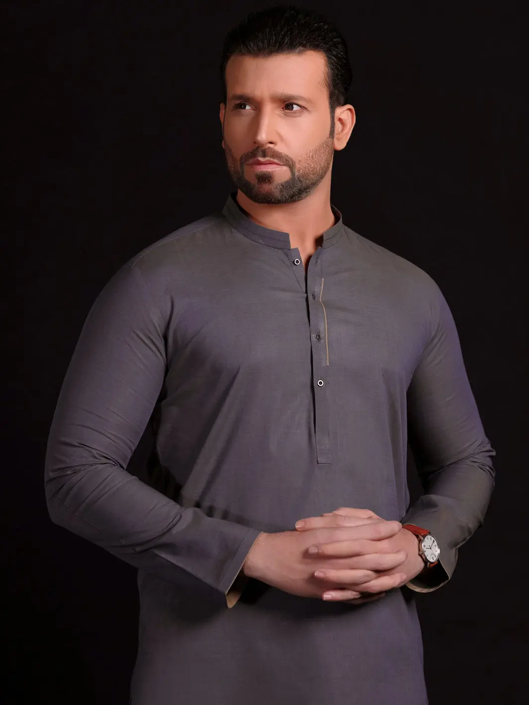 Purple Cotton Men Unstitched Fabric - Al-Maharaja-22 2